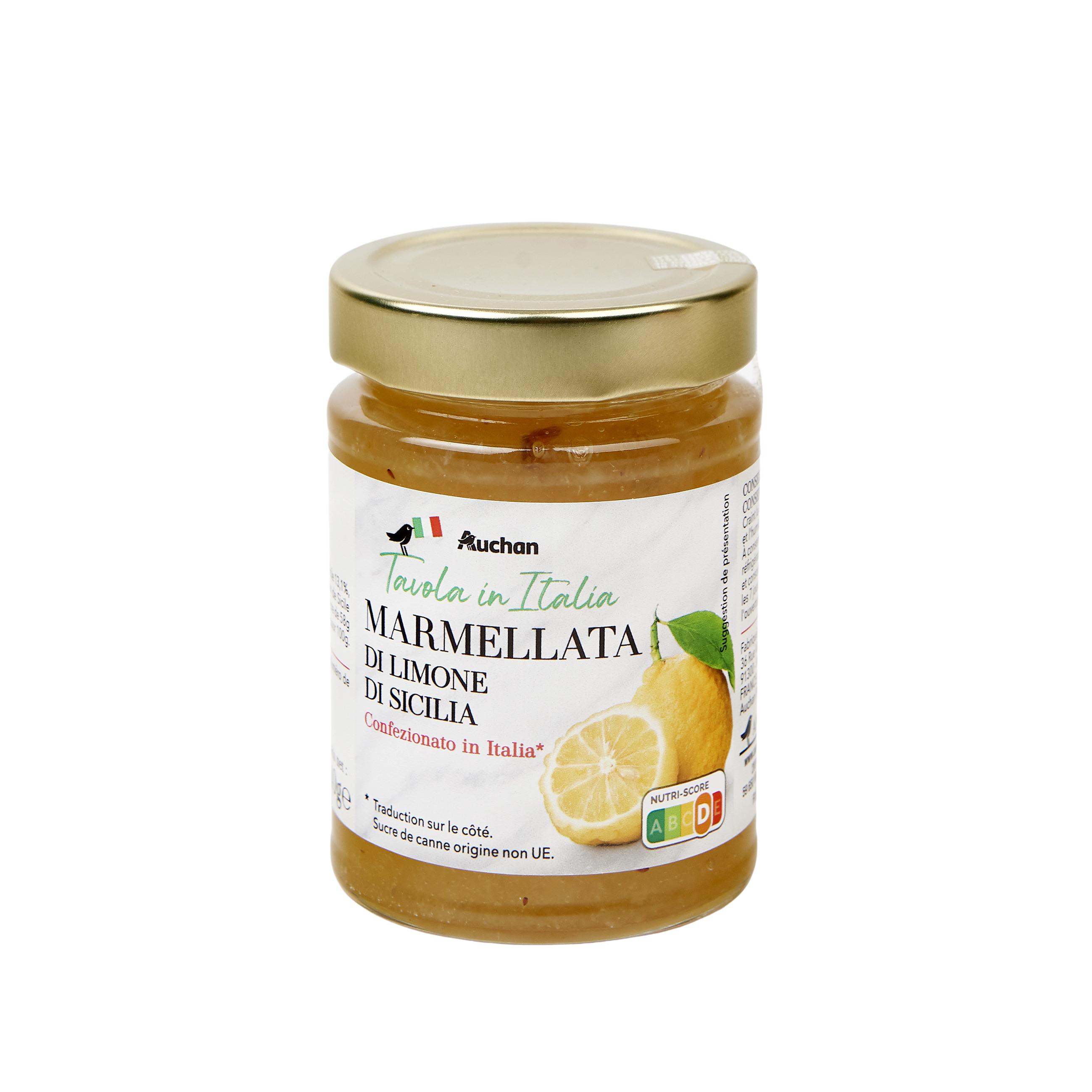 Voir la diapositive 4 : AUCHAN TAVOLA IN ITALIA Marmelade au citron de Sicile 340g