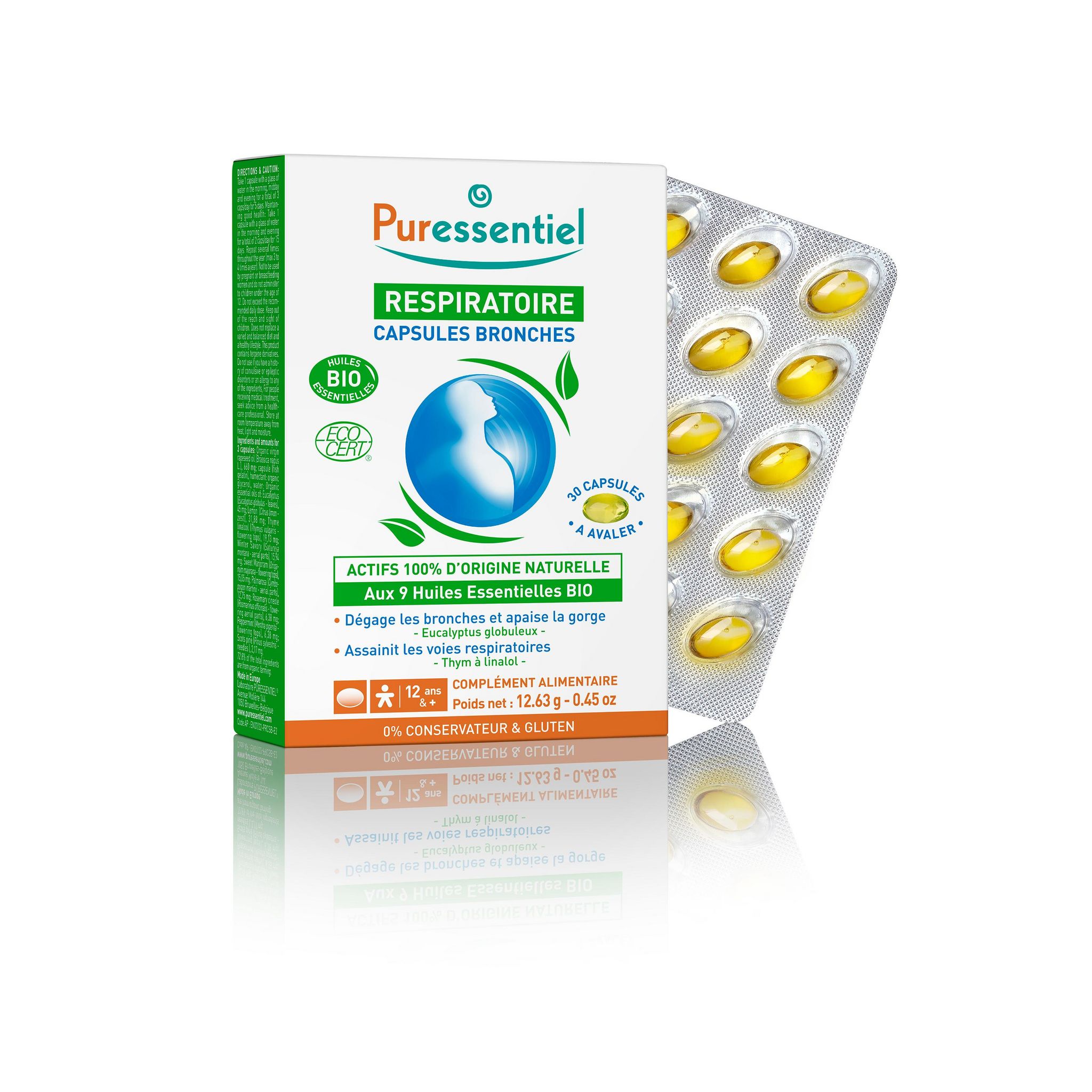 PURESSENTIEL Complément alimentaire capsules bronches respiratoire bio 30 capsules