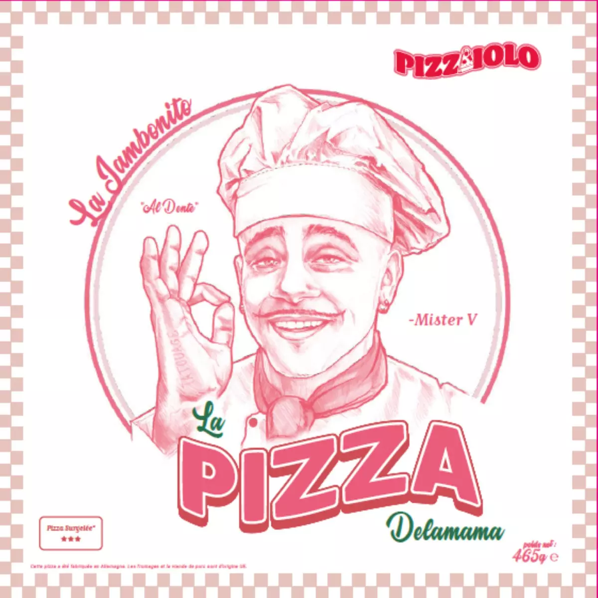 PIZZAIOLO Delamama Pizza au jambon Mister V 465g