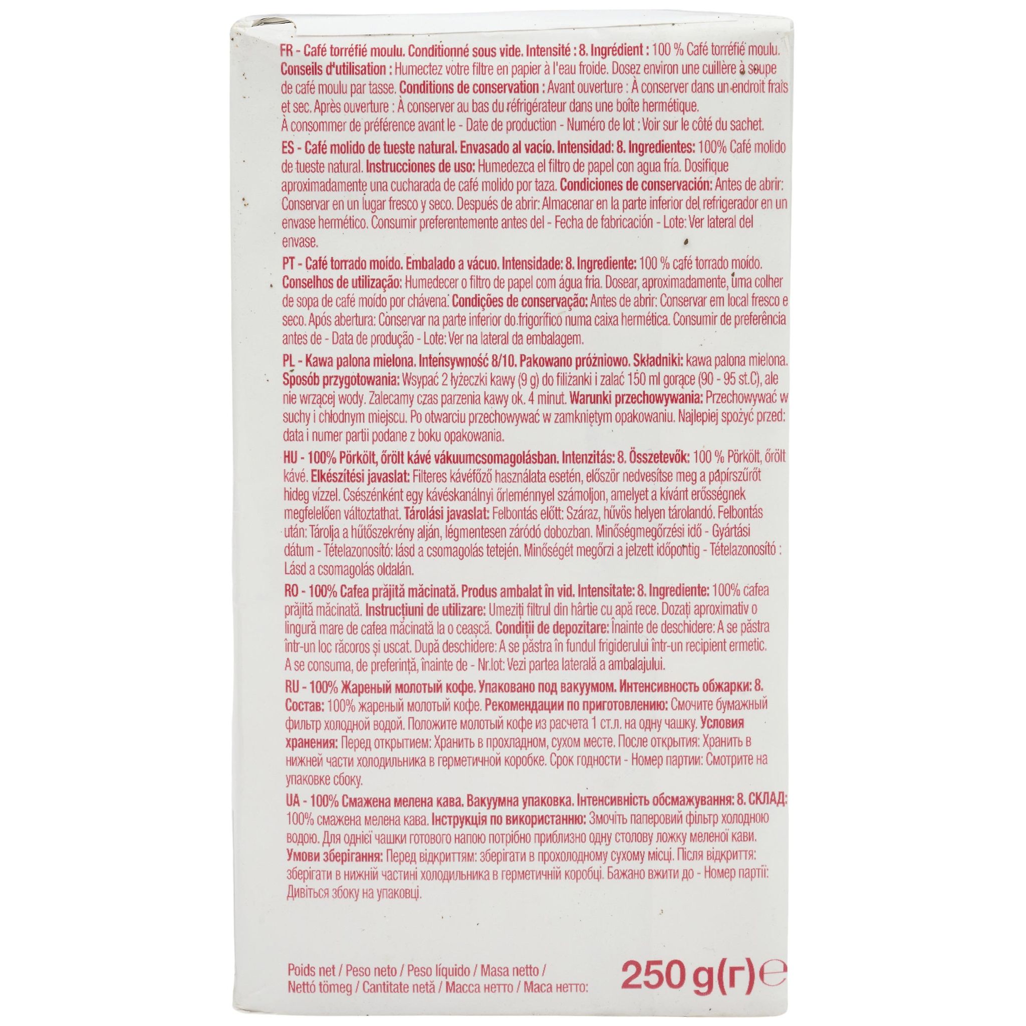 Voir la diapositive 3 : POUCE Café moulu torréfié intensité 8 4x250g
