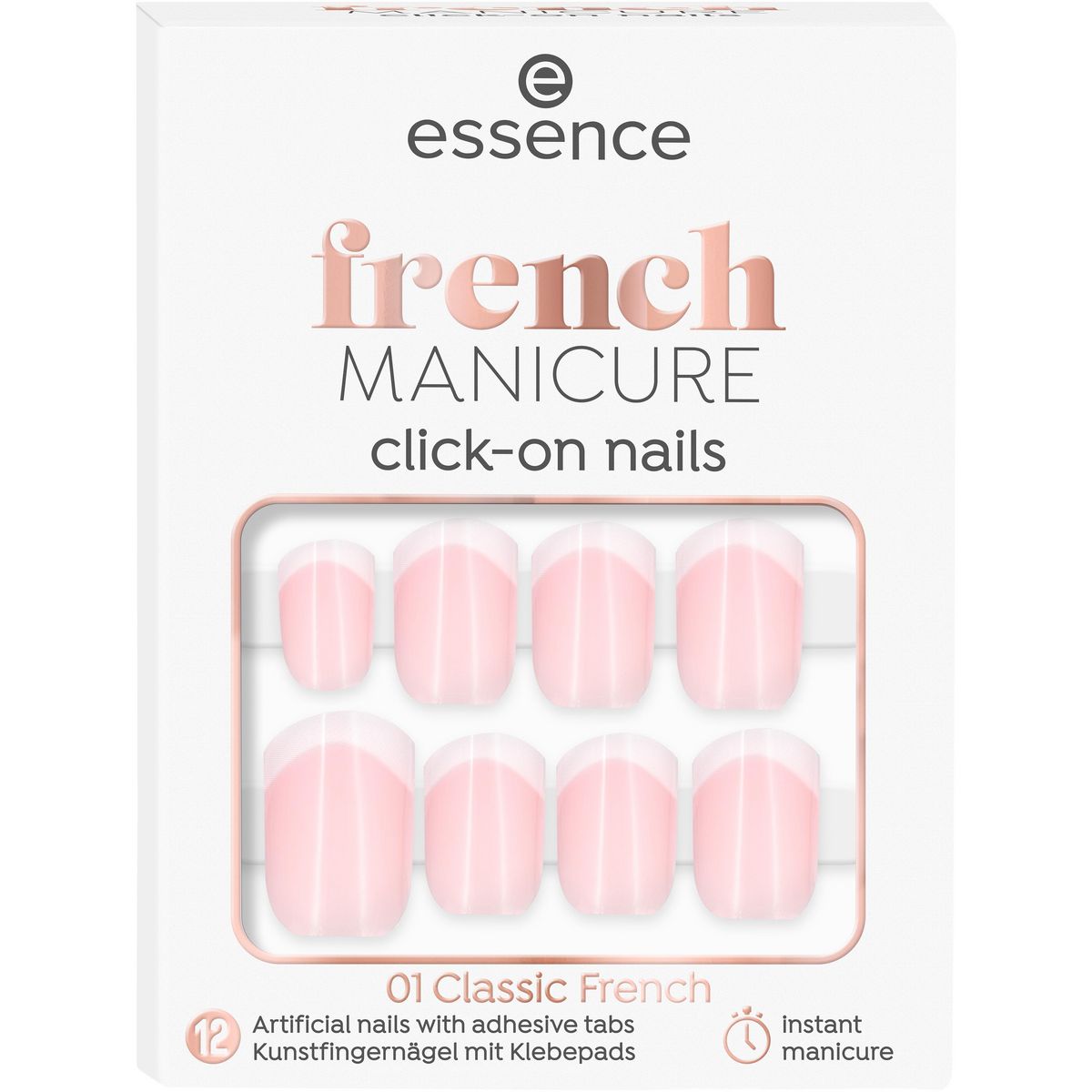 ESSENCE French manicure click-on nails faux ongles 01 classic french 12 pièces