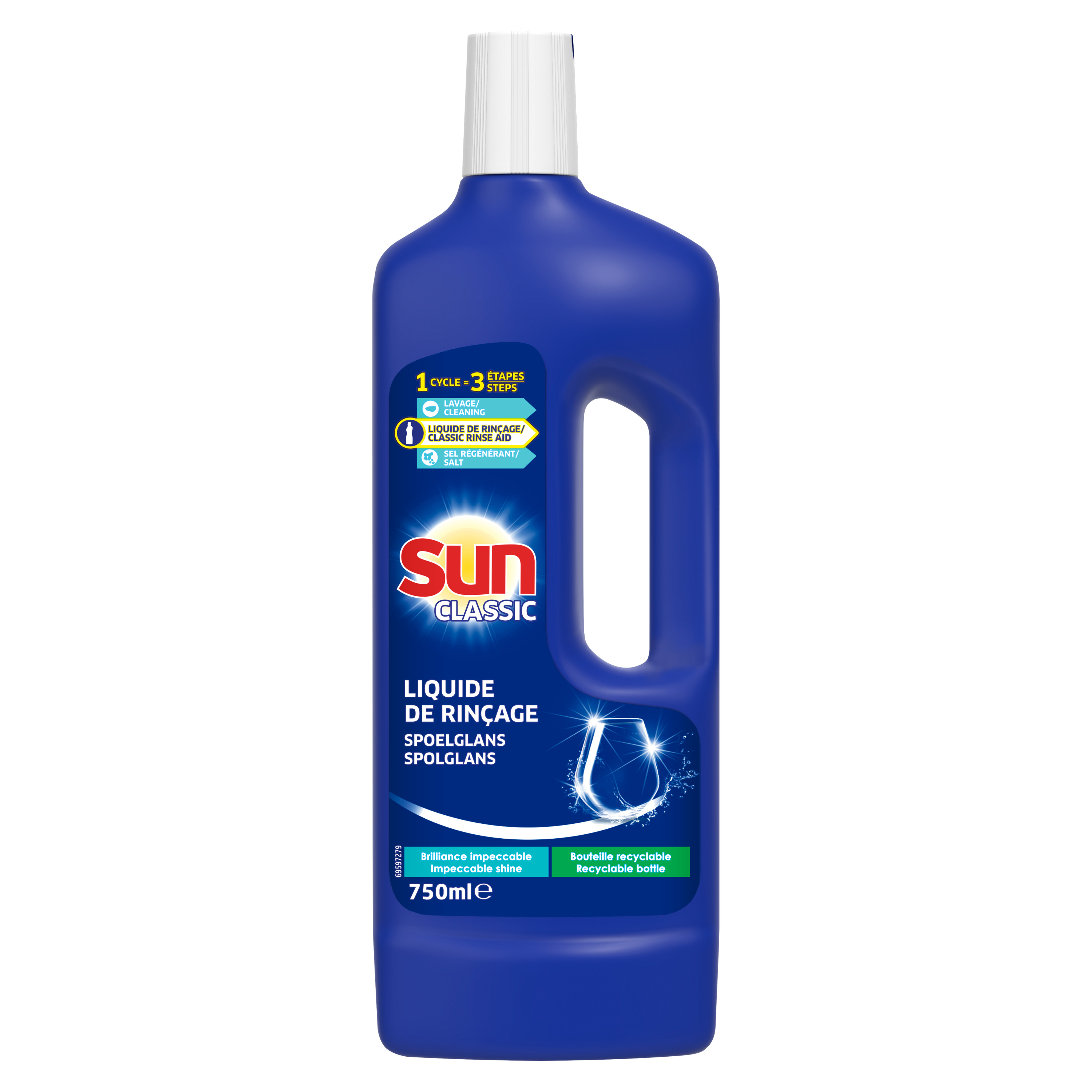 Voir la diapositive 2 : SUN Liquide de rinçage lave vaisselle 750ml