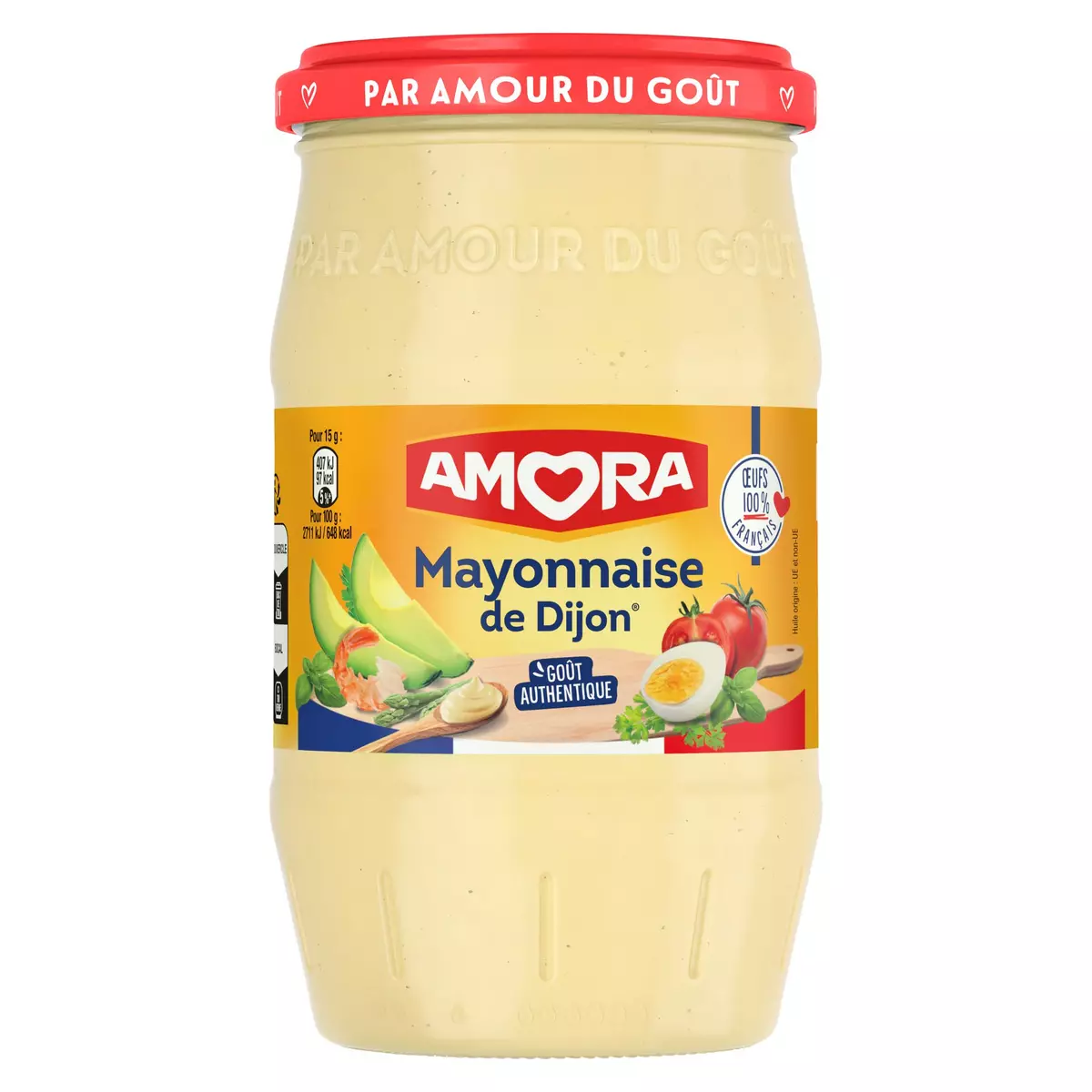 AMORA Mayonnaise de Dijon en bocal goût authentique 605g