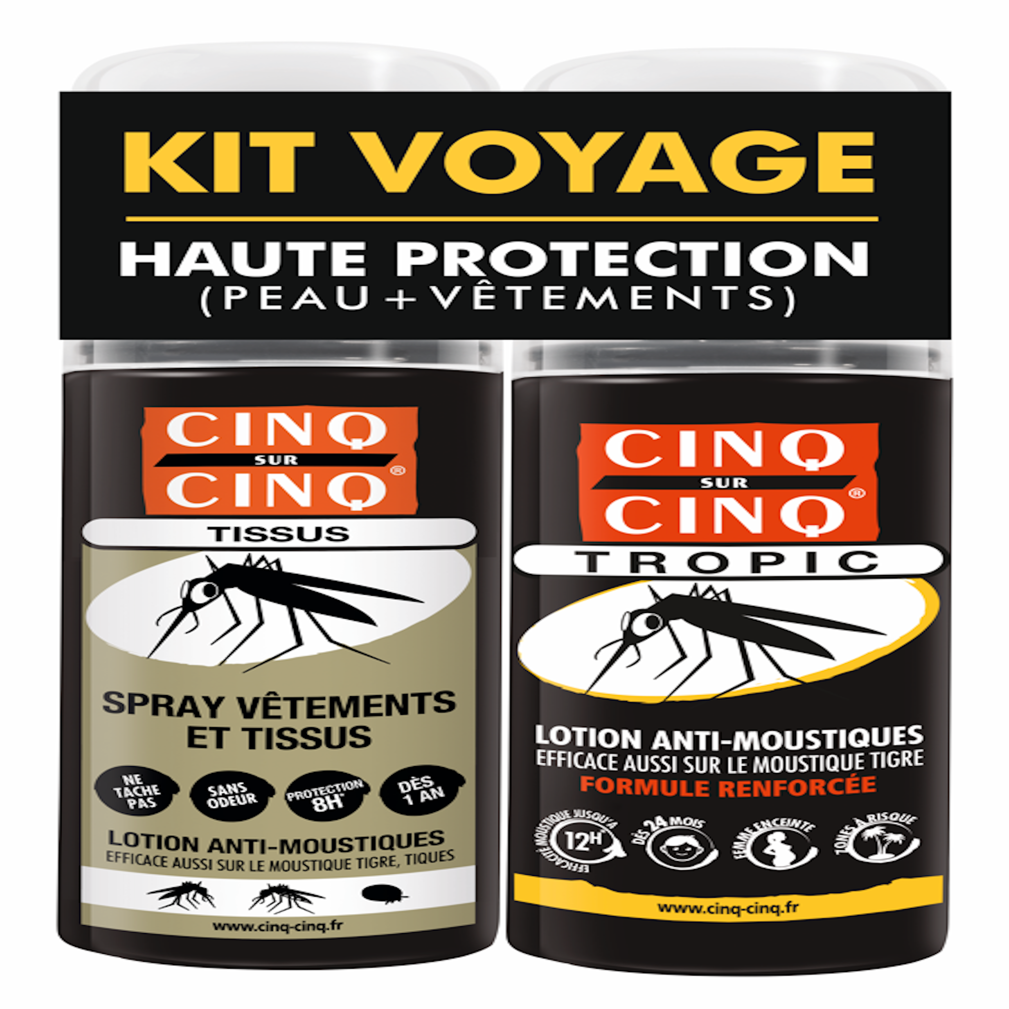 CINQ SUR CINQ Kit protection moustiques vêtements et tropiques 1 spray + 1 lotion