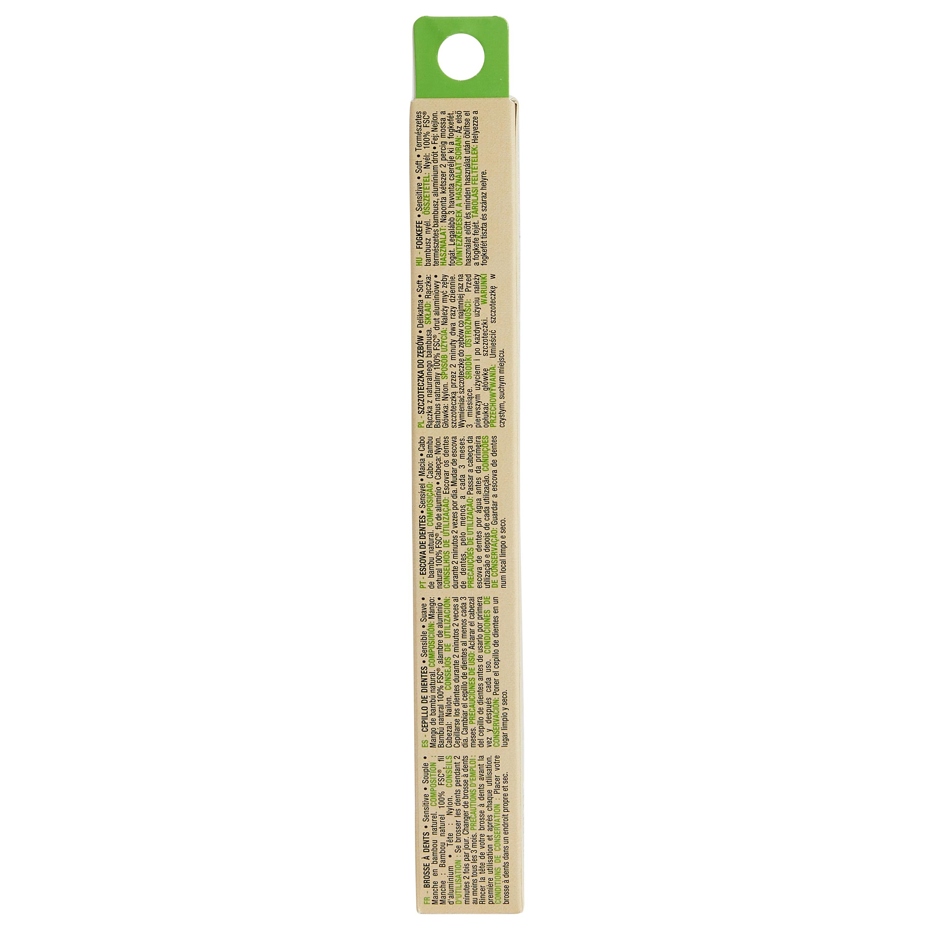 Voir la diapositive 4 : AUCHAN Brosse à dents sensitive souple en bambou 1 brosse