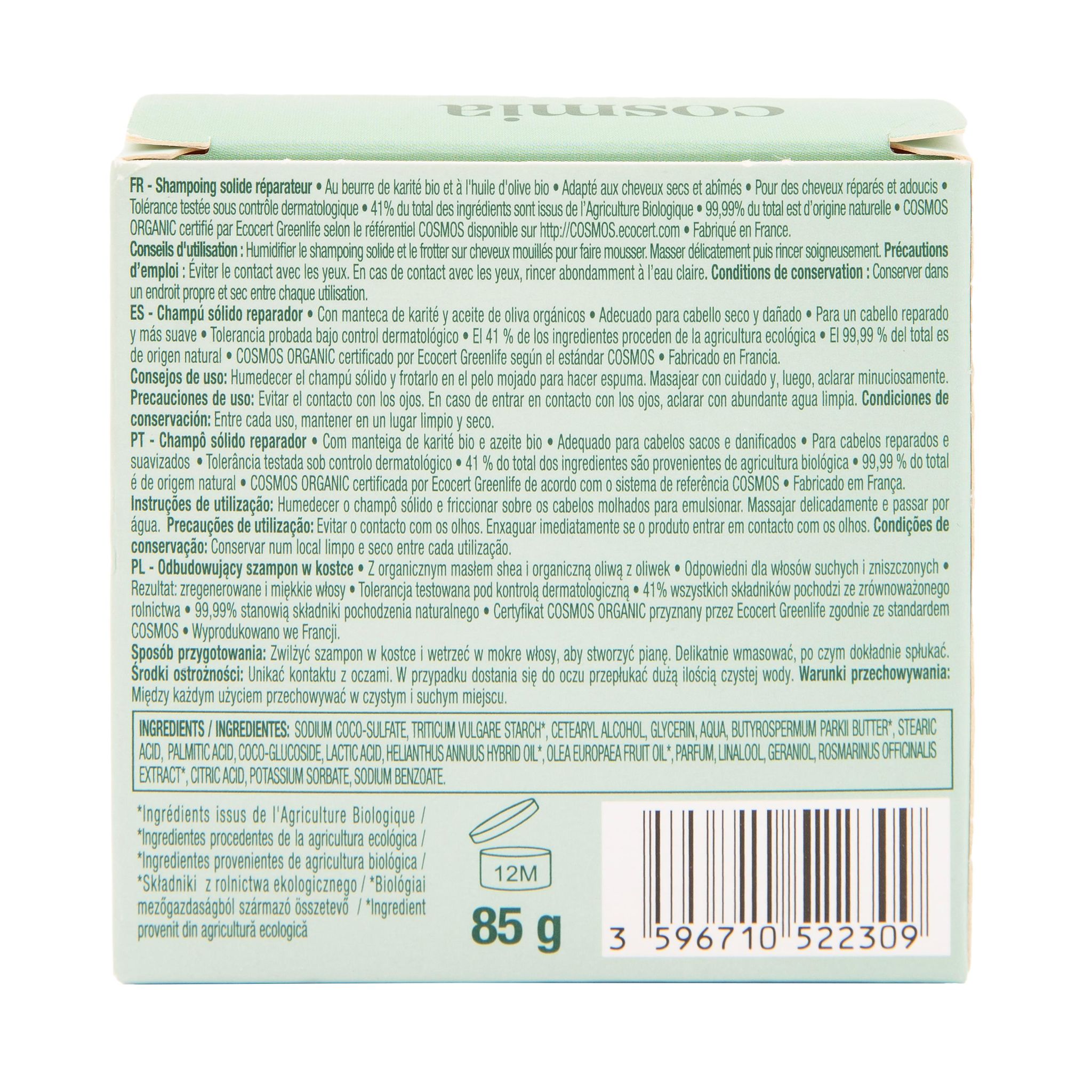 Voir la diapositive 2 : COSMIA Shampoing solide bio 85g