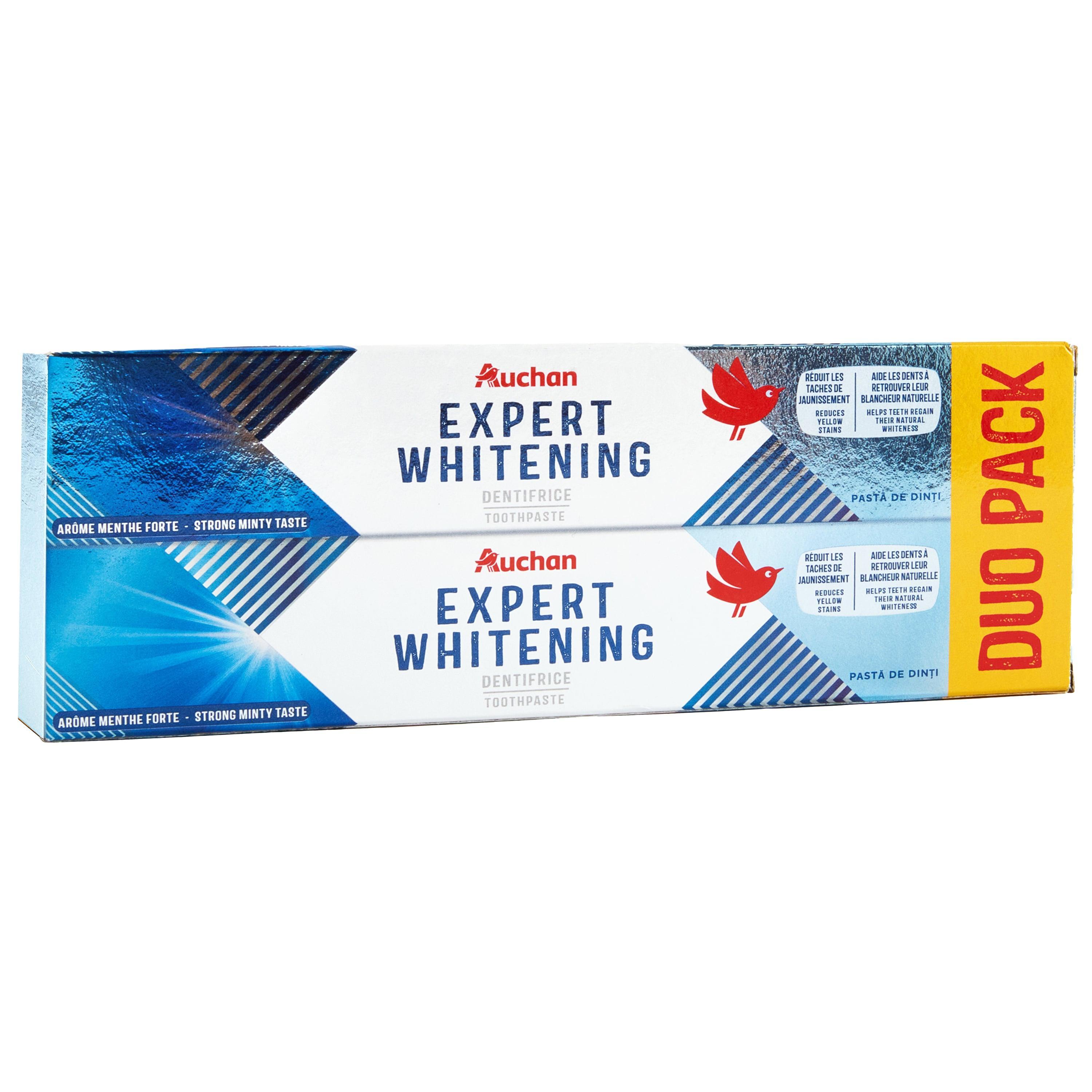 Voir la diapositive 4 : AUCHAN Dentifrice expert blancheur intense 2x75ml