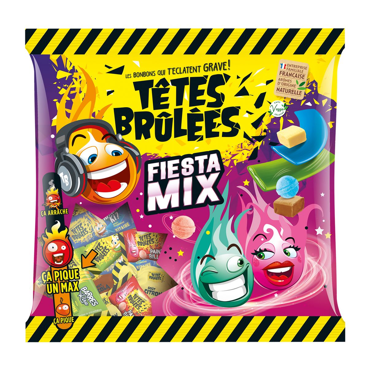 TÊTES BRÛLÉES Fiesta Mix Bonbons piquants 820g