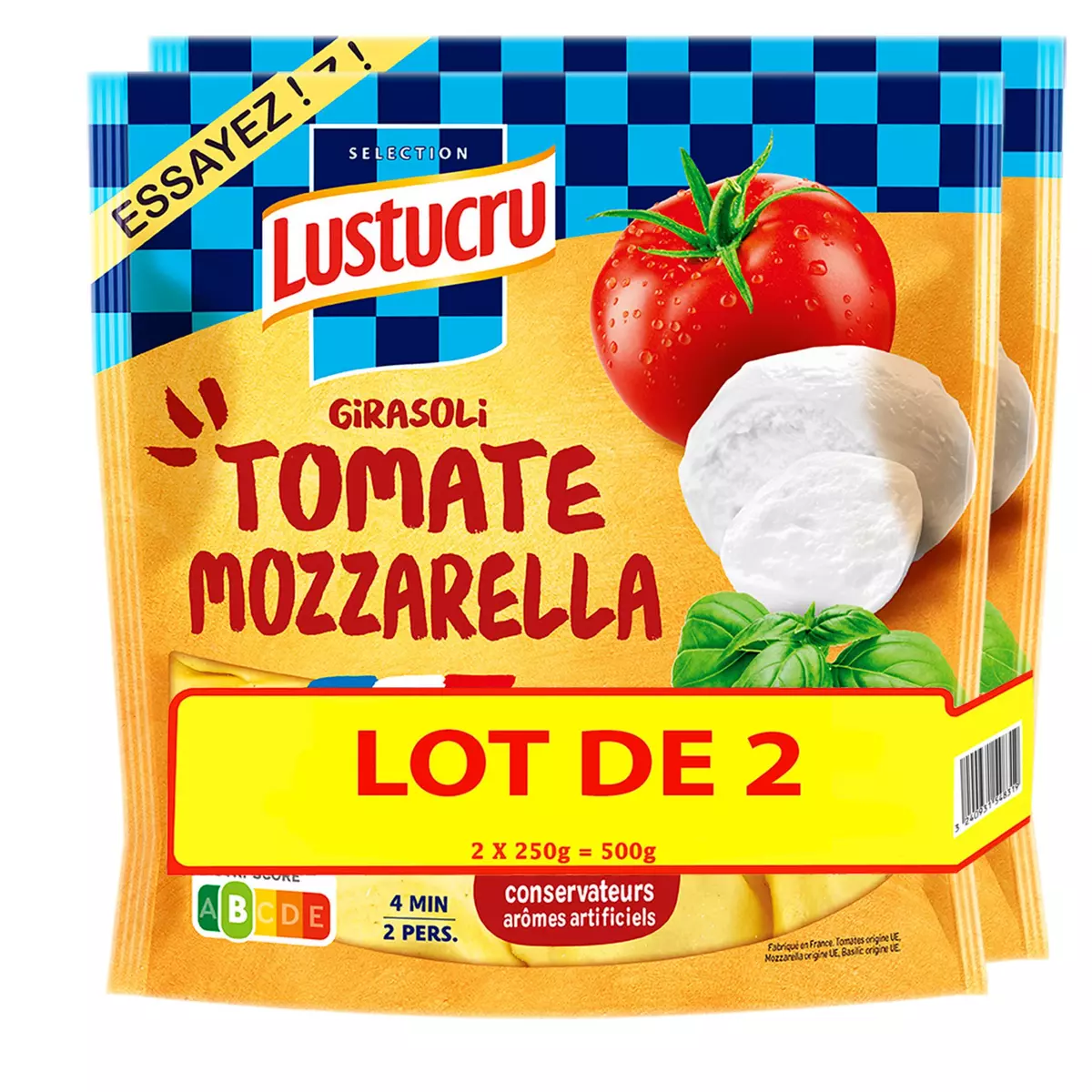 LUSTUCRU Girasoli tomate mozzarella 2x2 portions 2x250g