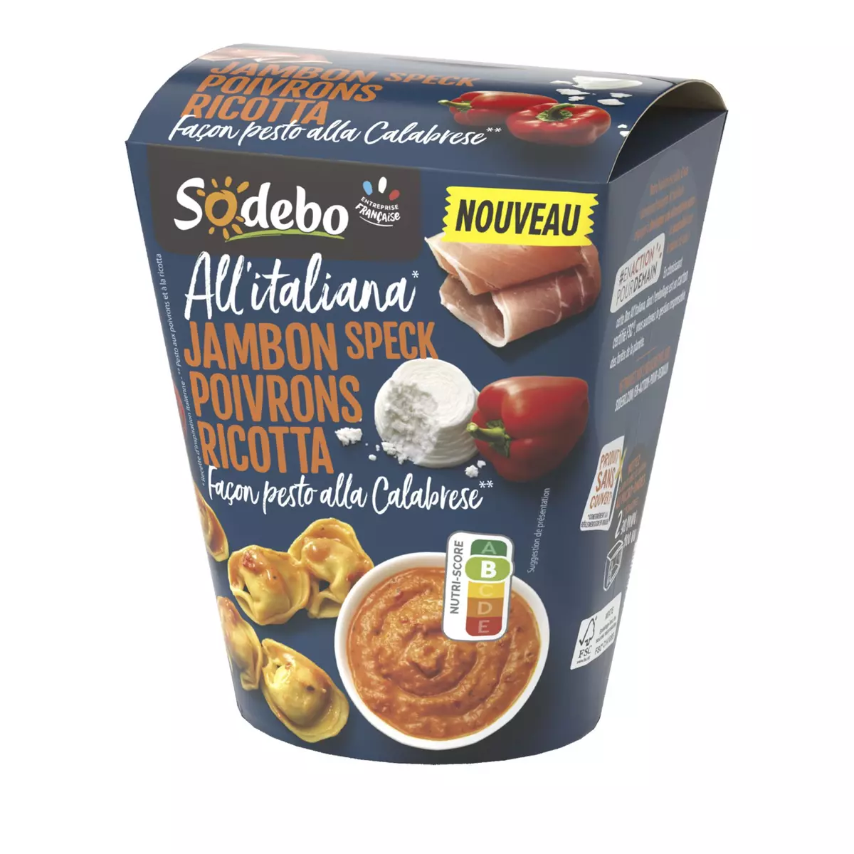 SODEBO Pasta box all'italiana jambon speck poivrons ricotta 310g
