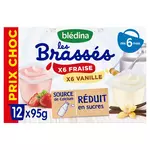 Blédina Les brassés petit pot dessert fraise et vanille dès 6 mois