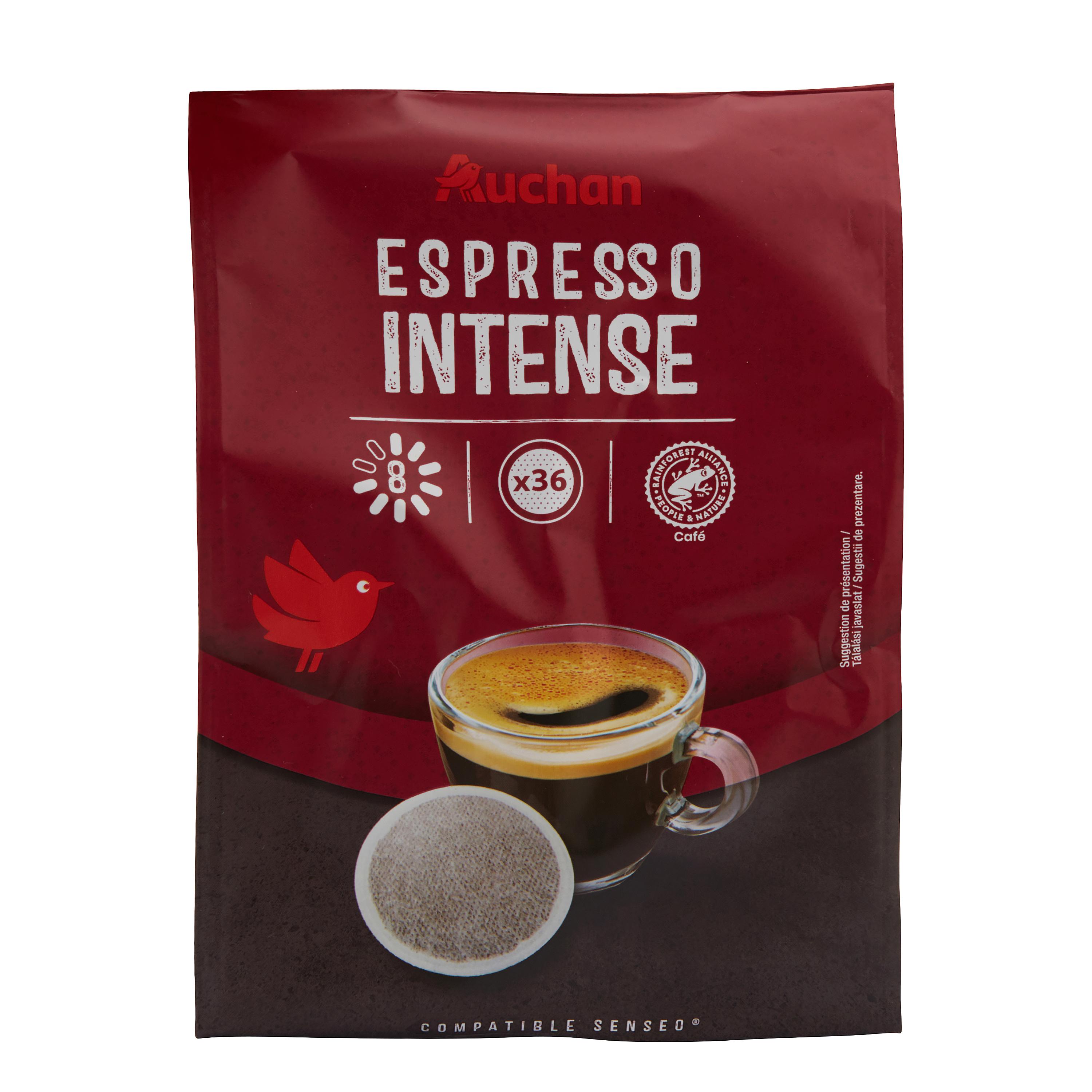 Voir la diapositive 4 : AUCHAN Dosettes de café espresso intense 36 dosettes 250g