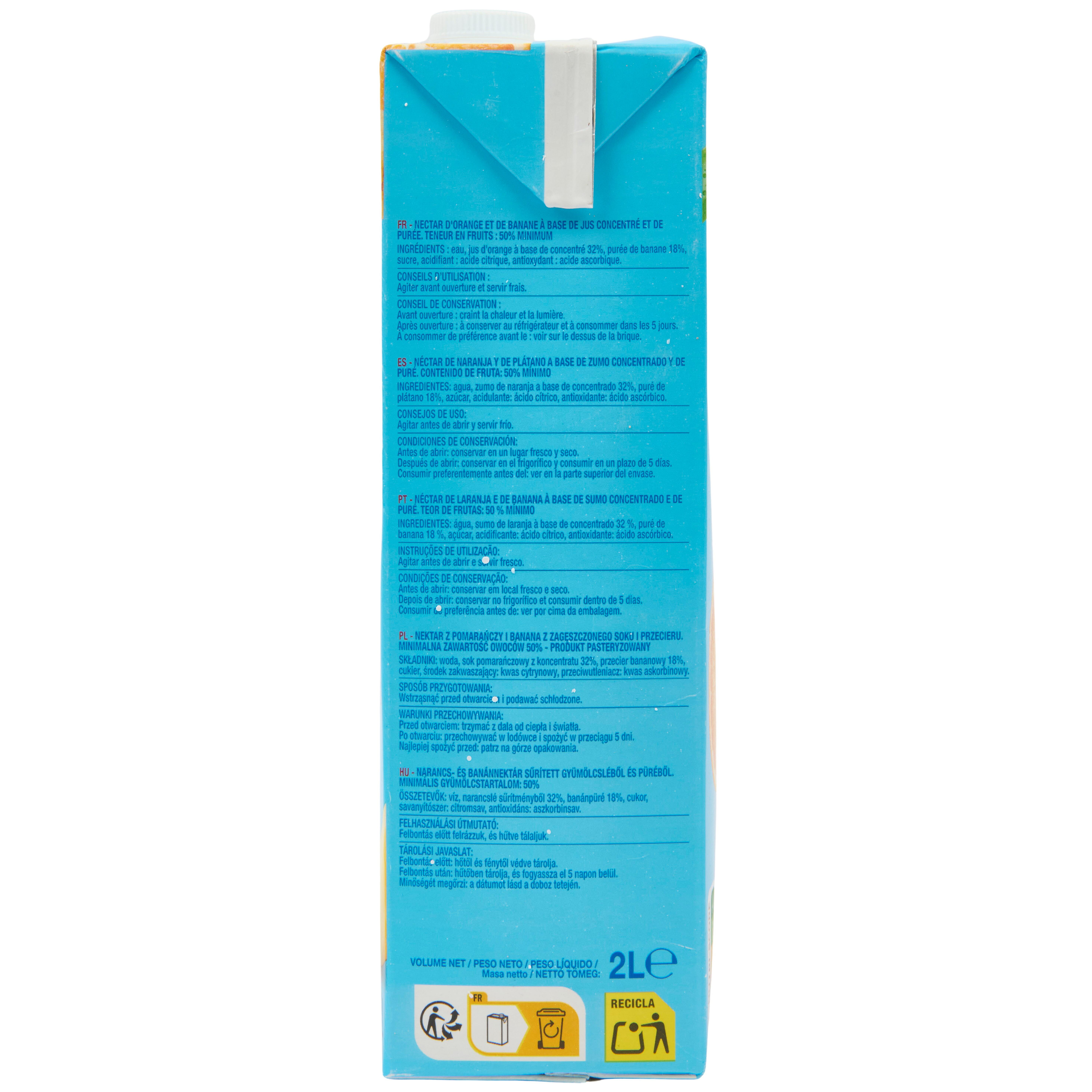 Voir la diapositive 5 : AUCHAN Nectar orange banane 2l