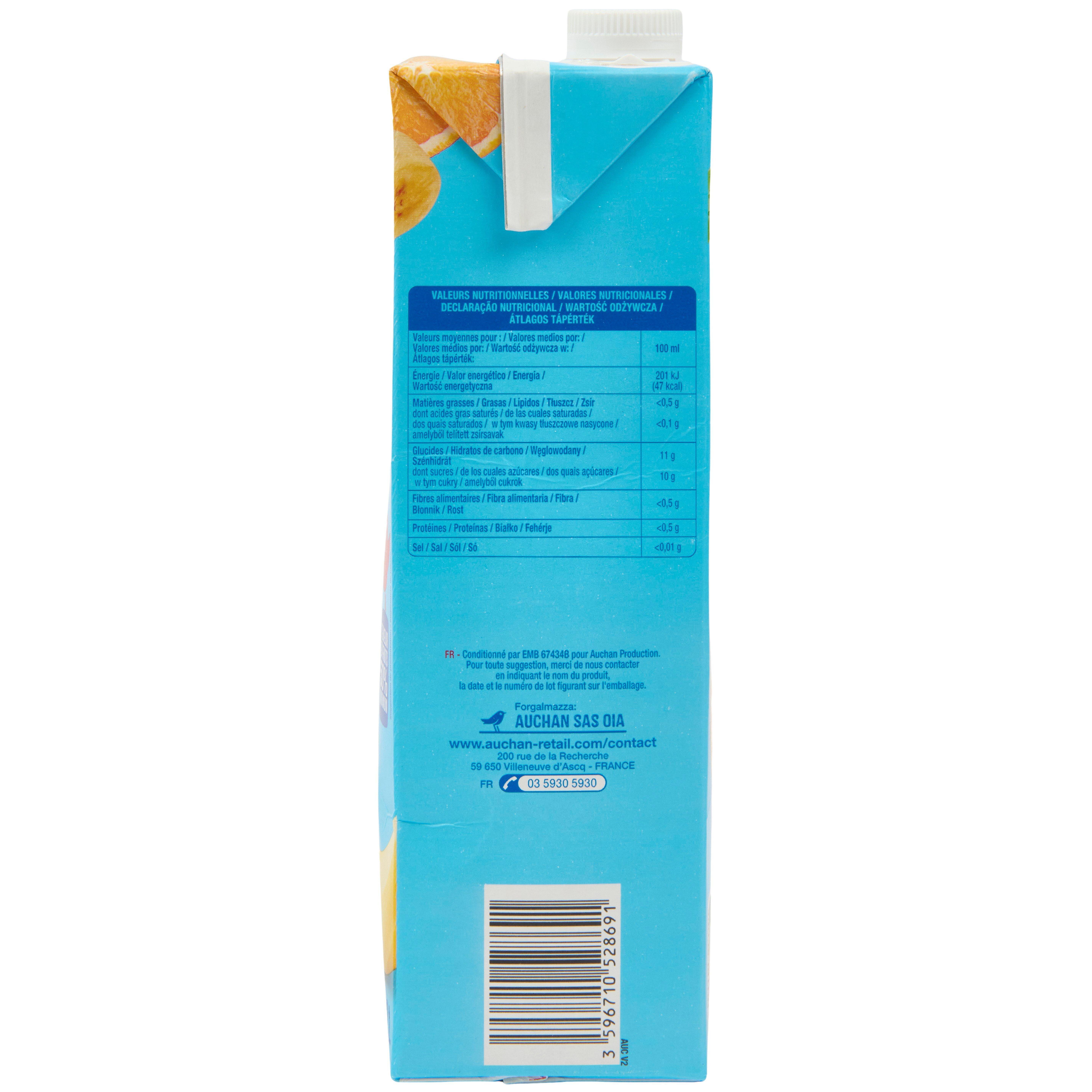Voir la diapositive 6 : AUCHAN Nectar orange banane 2l