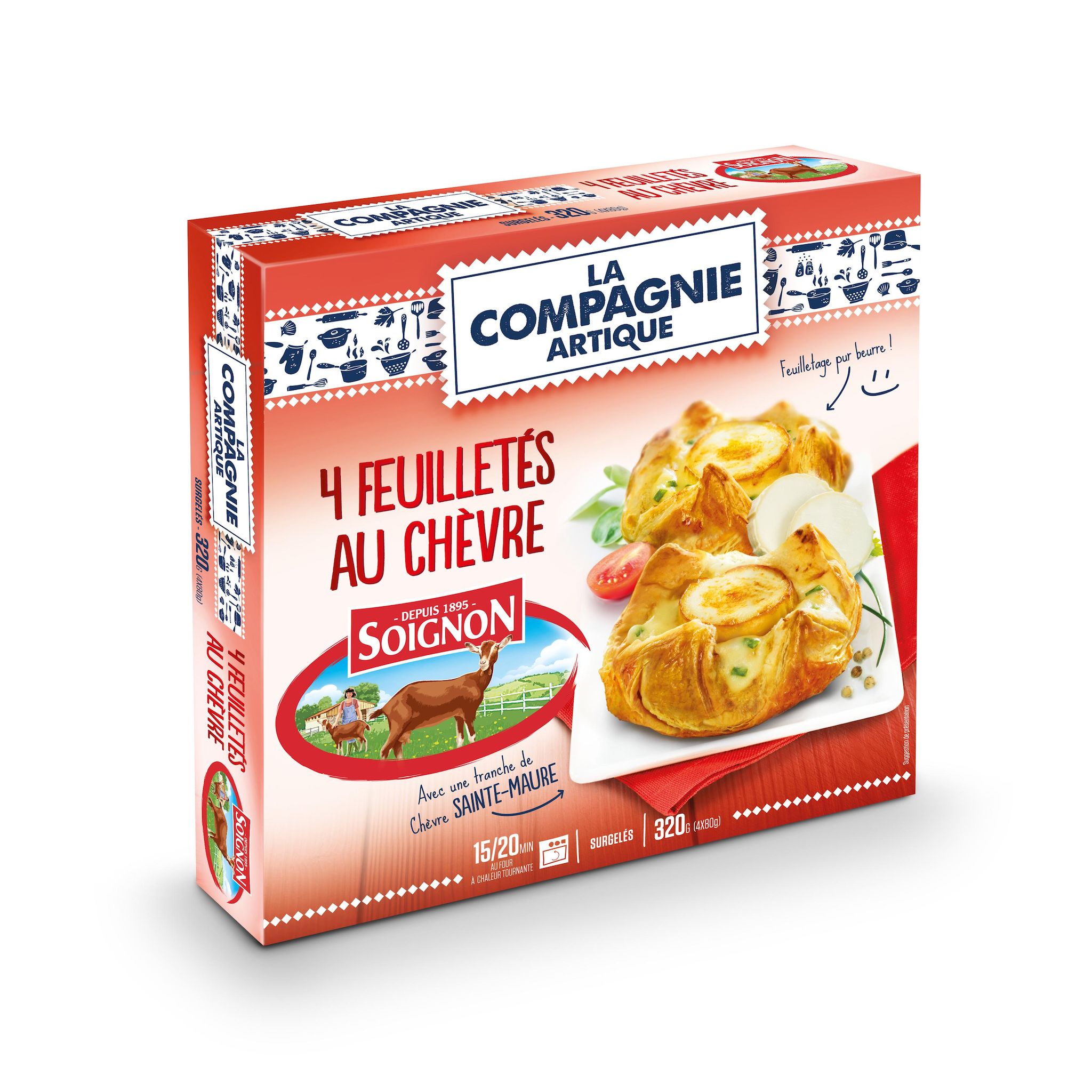 LA COMPAGNIE ARTIQUE Feuilletés au chèvre oignon 4 pièces 320g