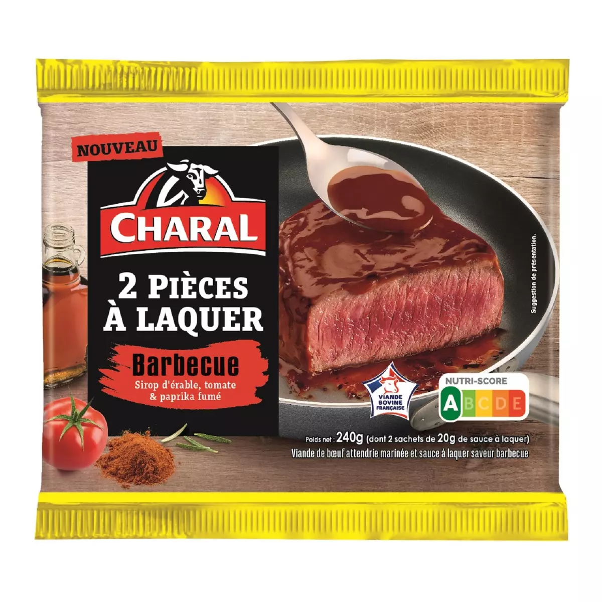 CHARAL Pièces à laquer sauce barbecue 2x100g +40g de sauce