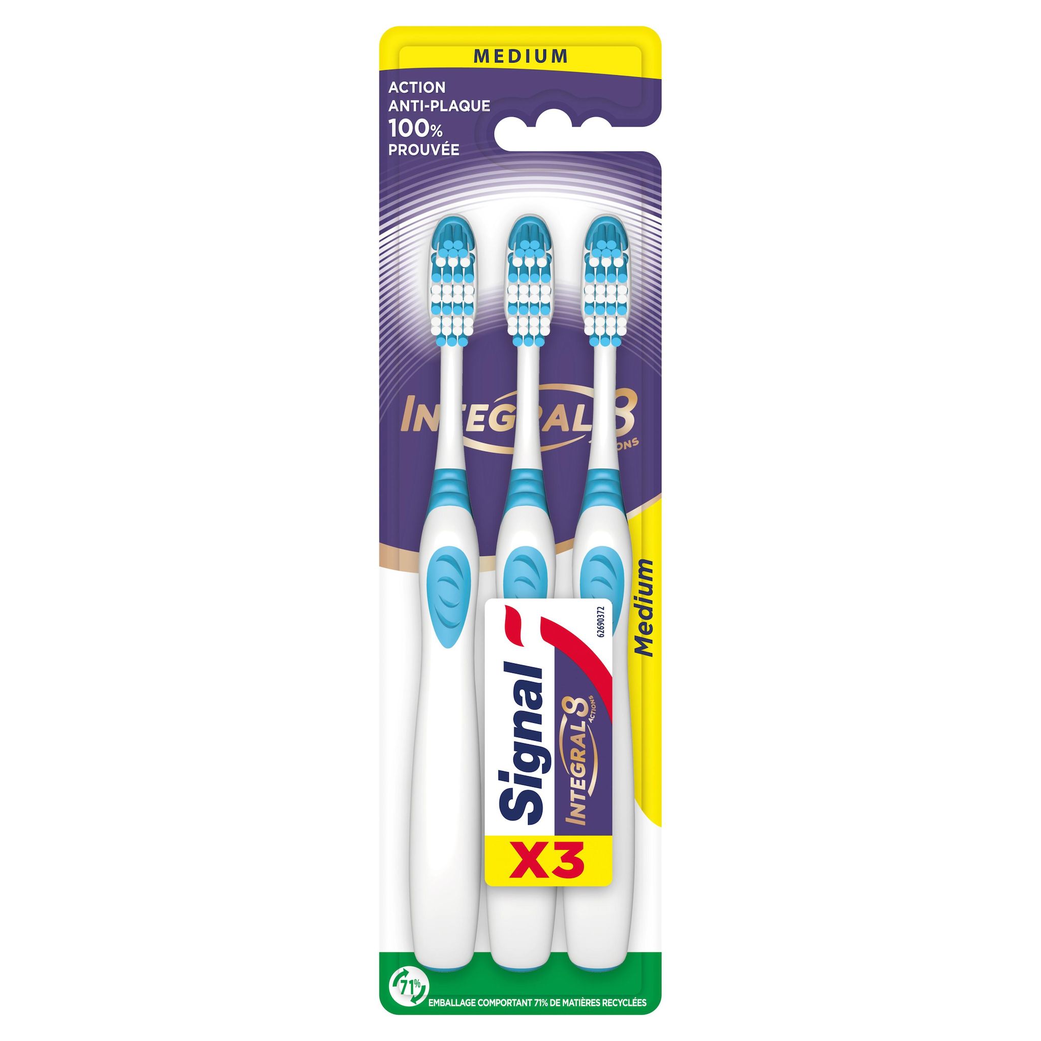 Voir la diapositive 3 : SIGNAL Integral 8 Brosse à dents medium 3 brosses à dents