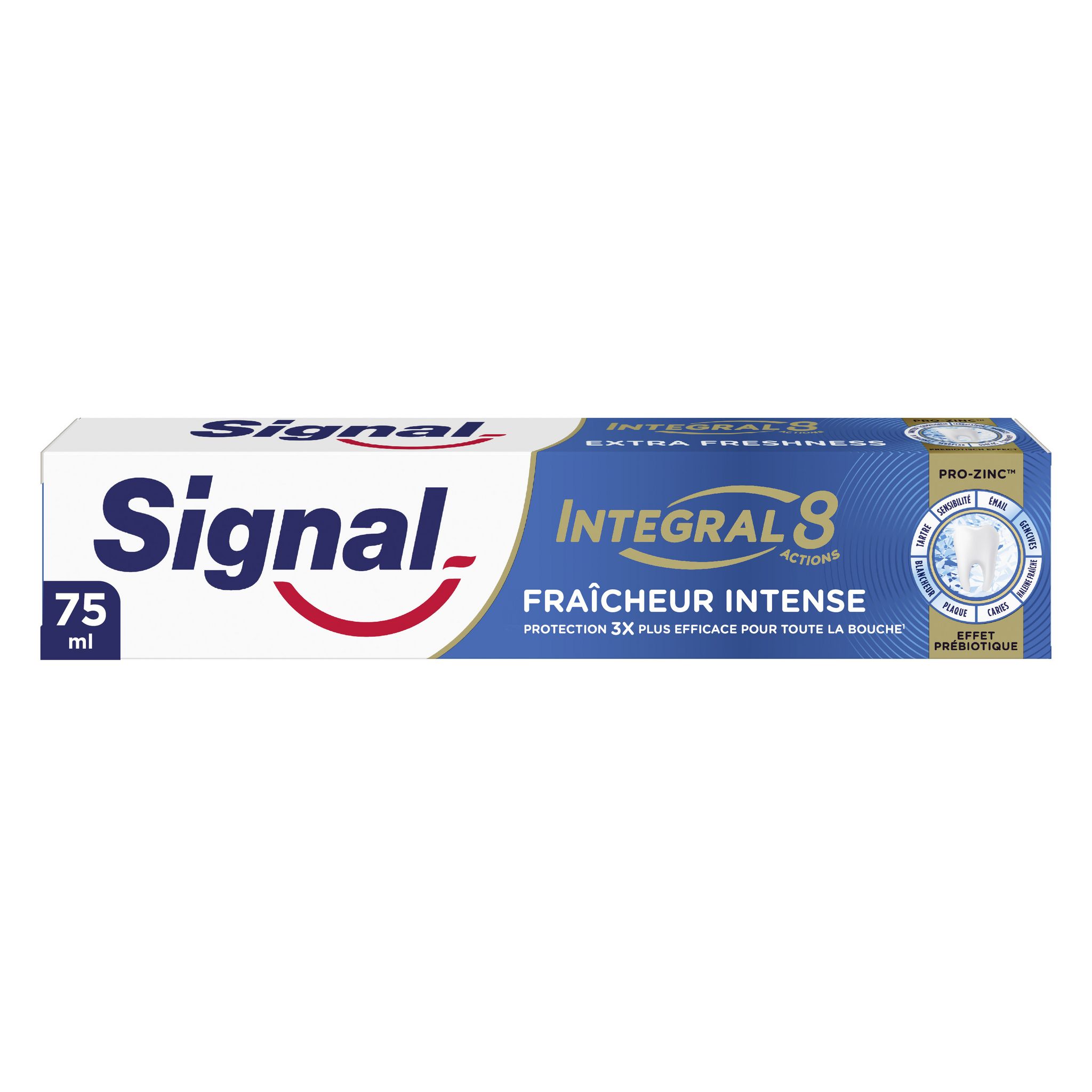 Voir la diapositive 2 : SIGNAL Intégral 8 dentifrice prebiotique fraicheur intense 75ml