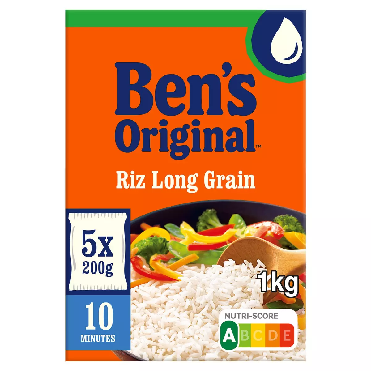BEN'S ORIGINAL Riz long grain en sachet cuisson rapide 5 sachets 5x200g
