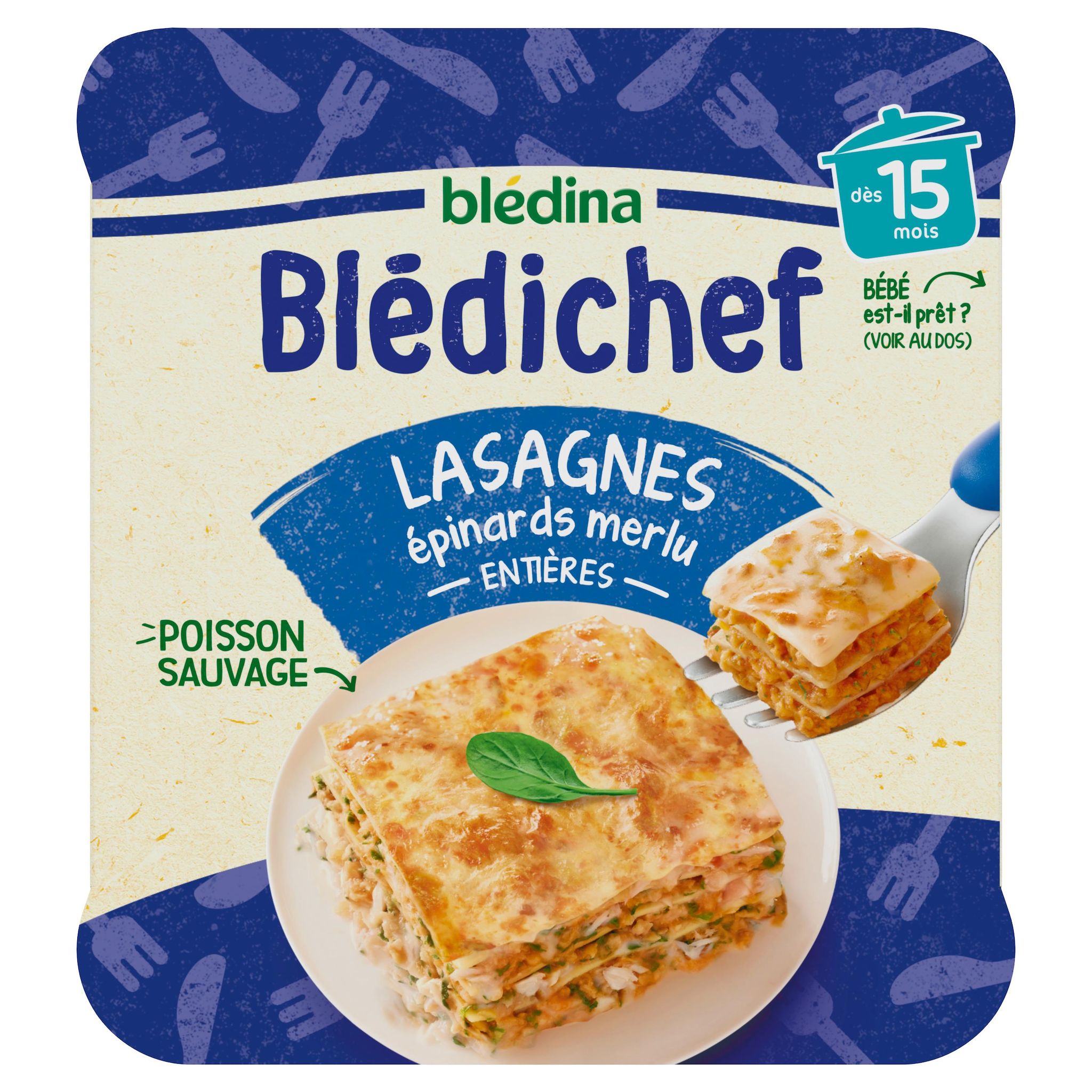BLEDICHEF Lasagnes épinards merlu dès 15 mois 230g