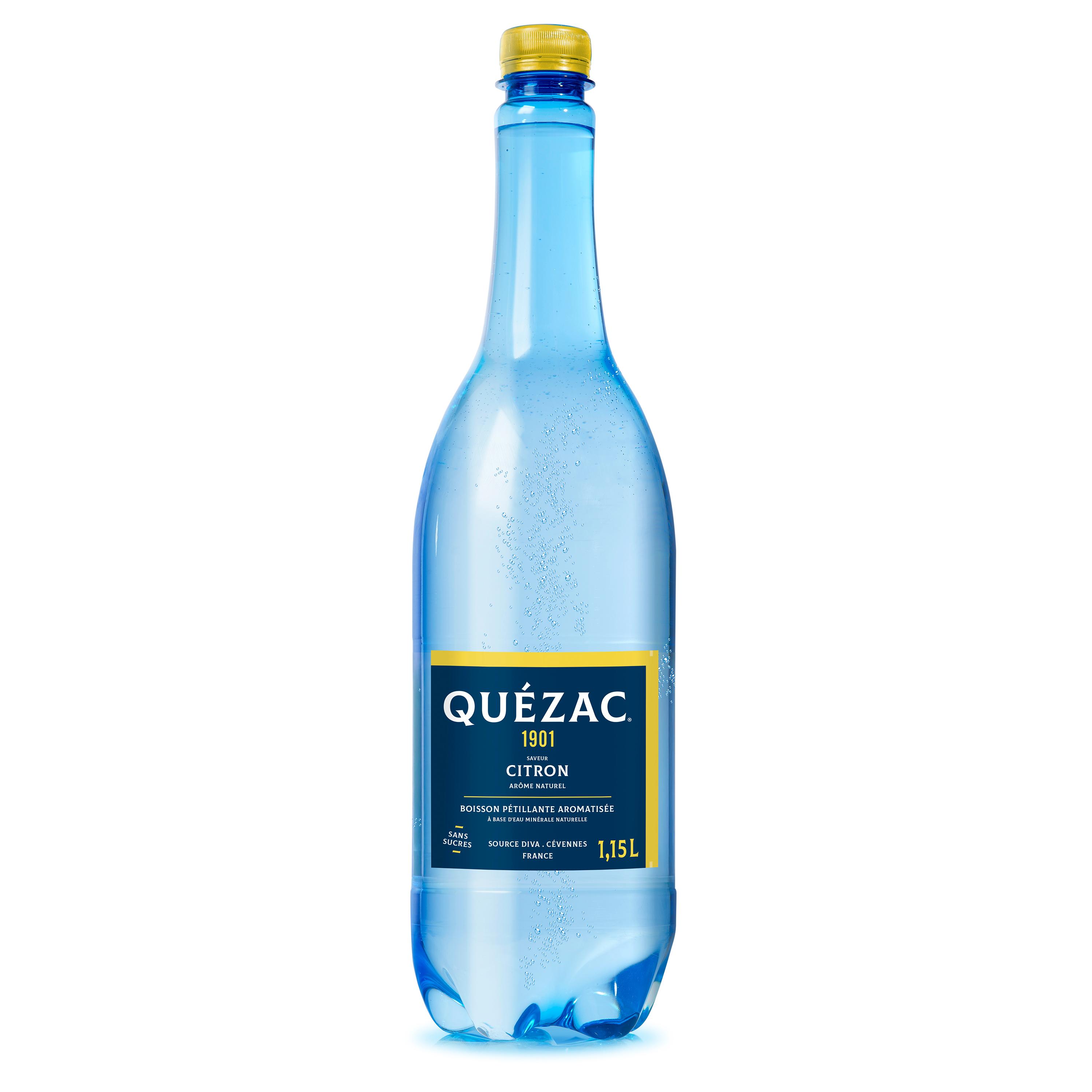 QUEZAC Eau pétillante aromatisée citron sans sucres 1.15l