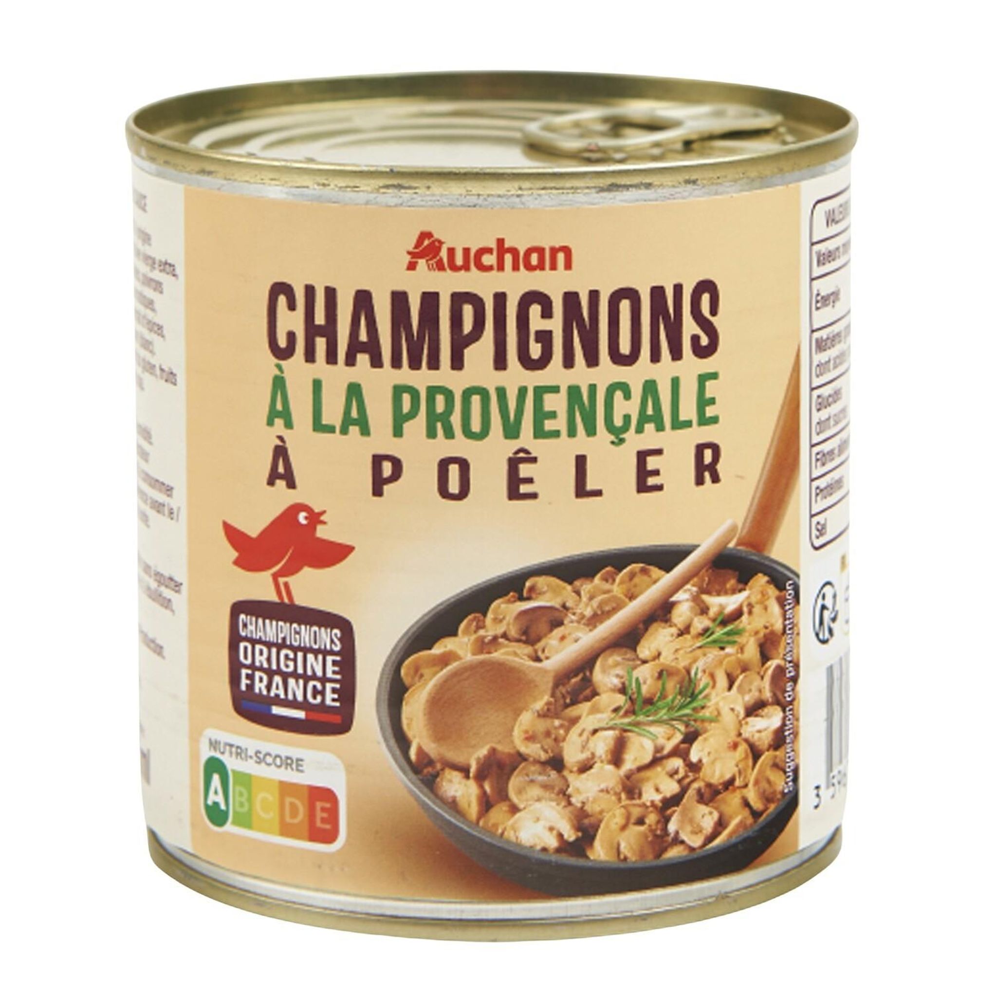 Voir la diapositive 4 : AUCHAN Champignons à la provençale à poêler 350g