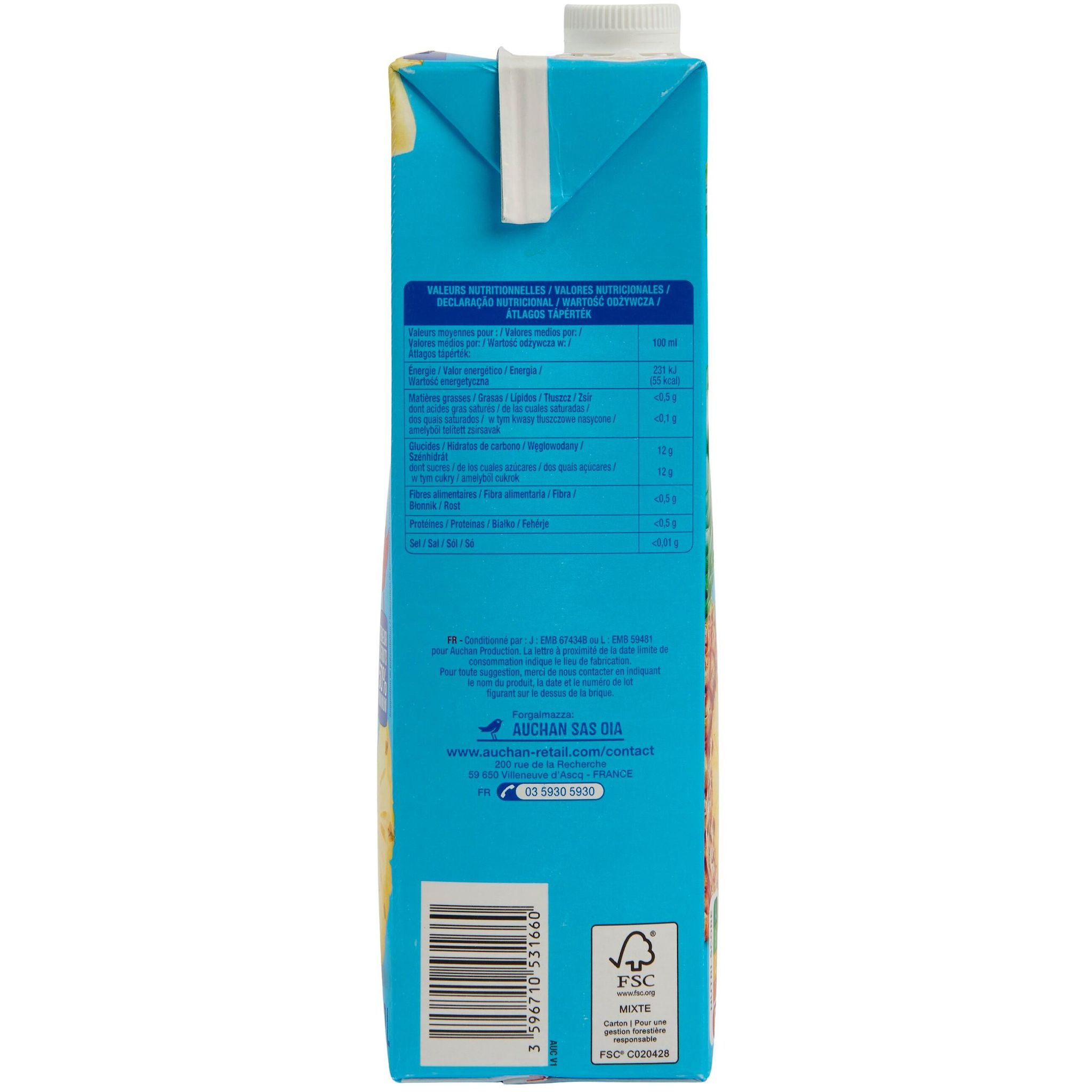 Voir la diapositive 2 : AUCHAN Nectar d'ananas 2l