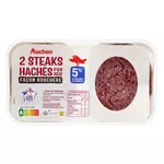 AUCHAN Steak hachés pur bœuf 5% 2x125g