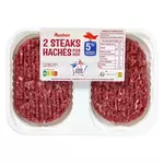 AUCHAN Steaks hachés pur bœuf 5%MG 2x100g