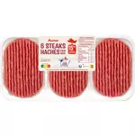 AUCHAN Steaks hachés pur bœuf 15%MG 6x100g