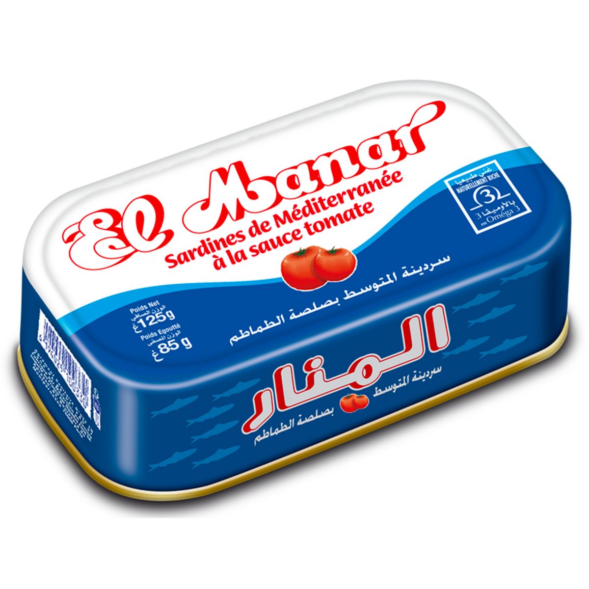 EL MANAR Sardines de Méditerranée à la sauce tomate 85g