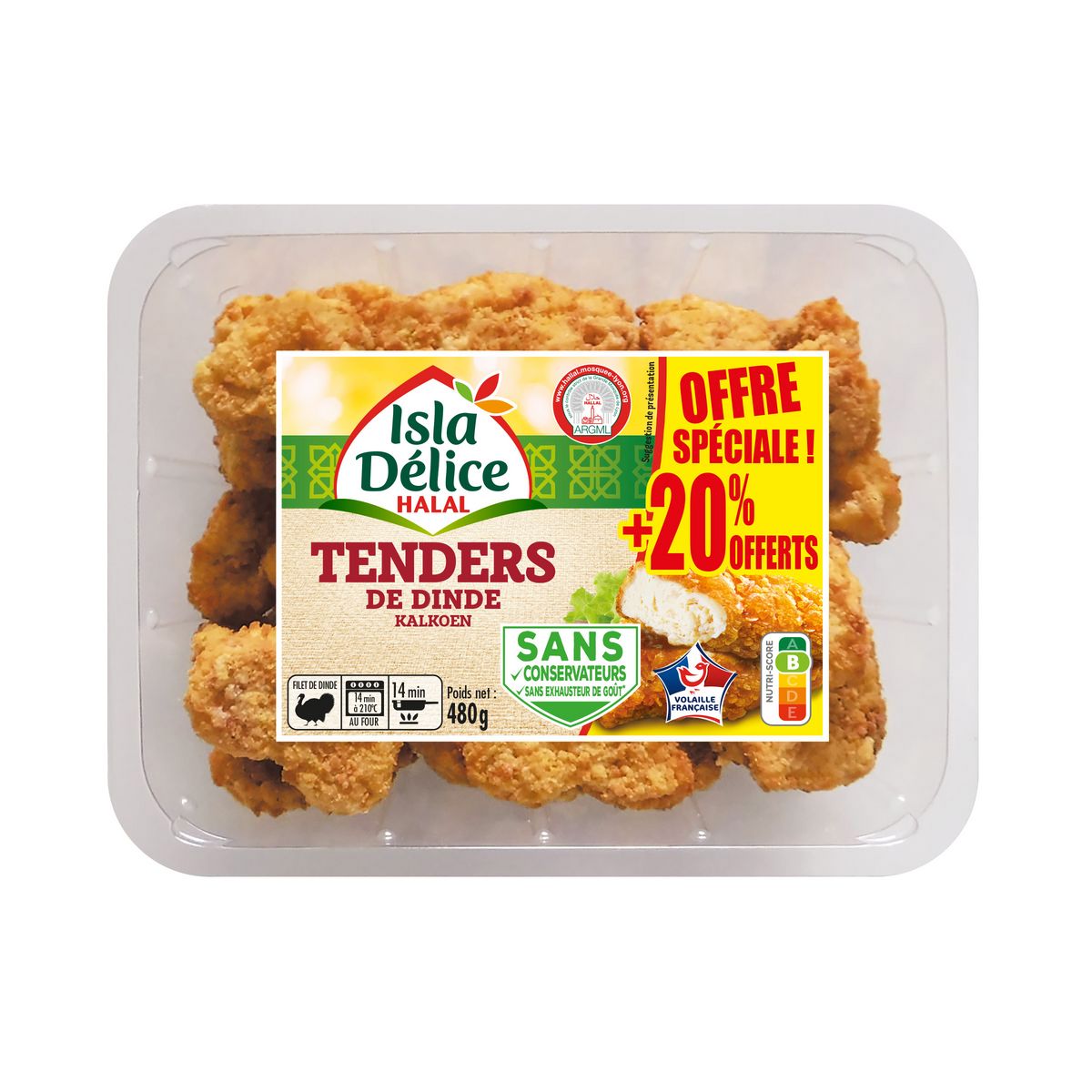 ISLA DELICE Tenders de dinde halal 480g