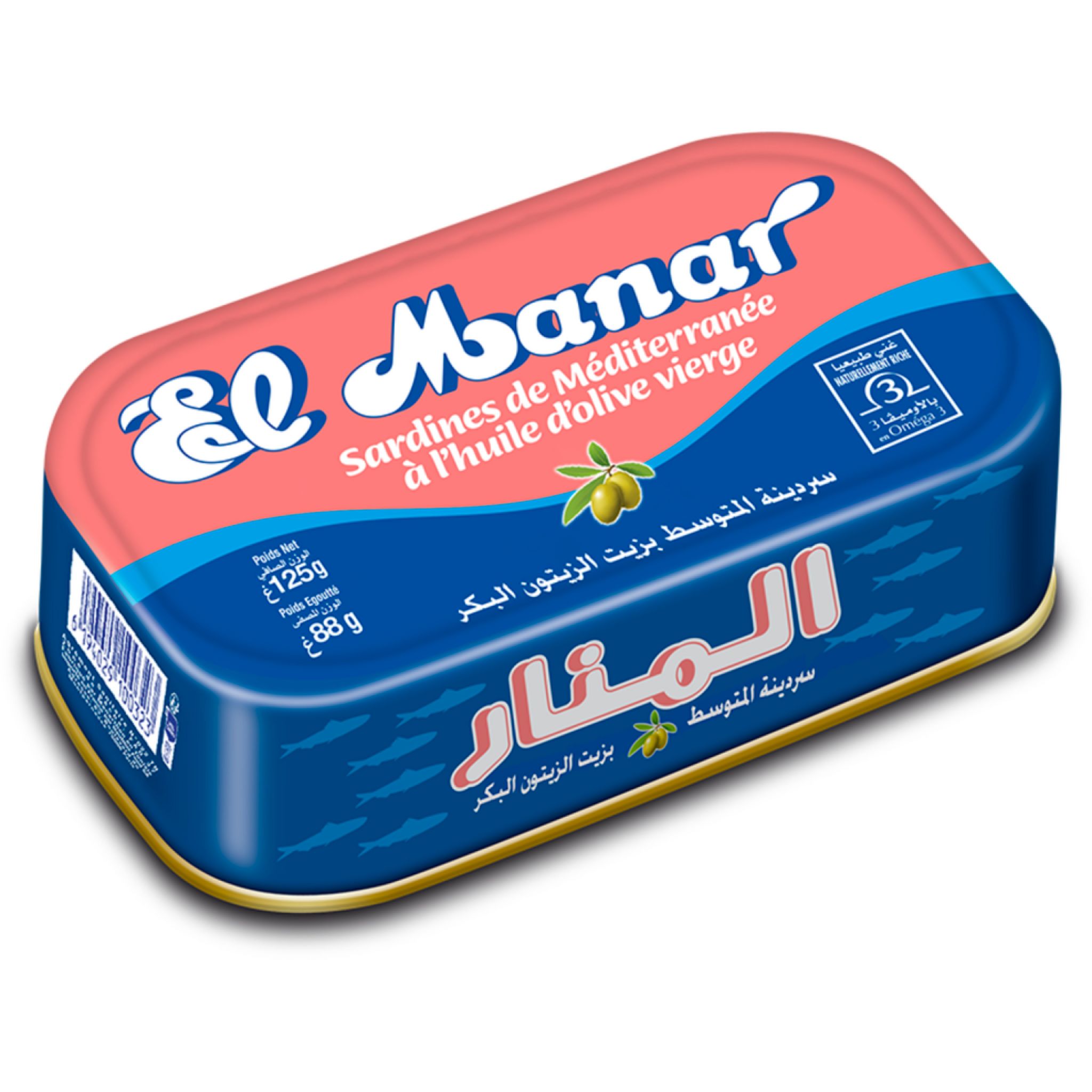 EL MANAR Sardines de Méditerranée à l'huile d'olive vierge 88g