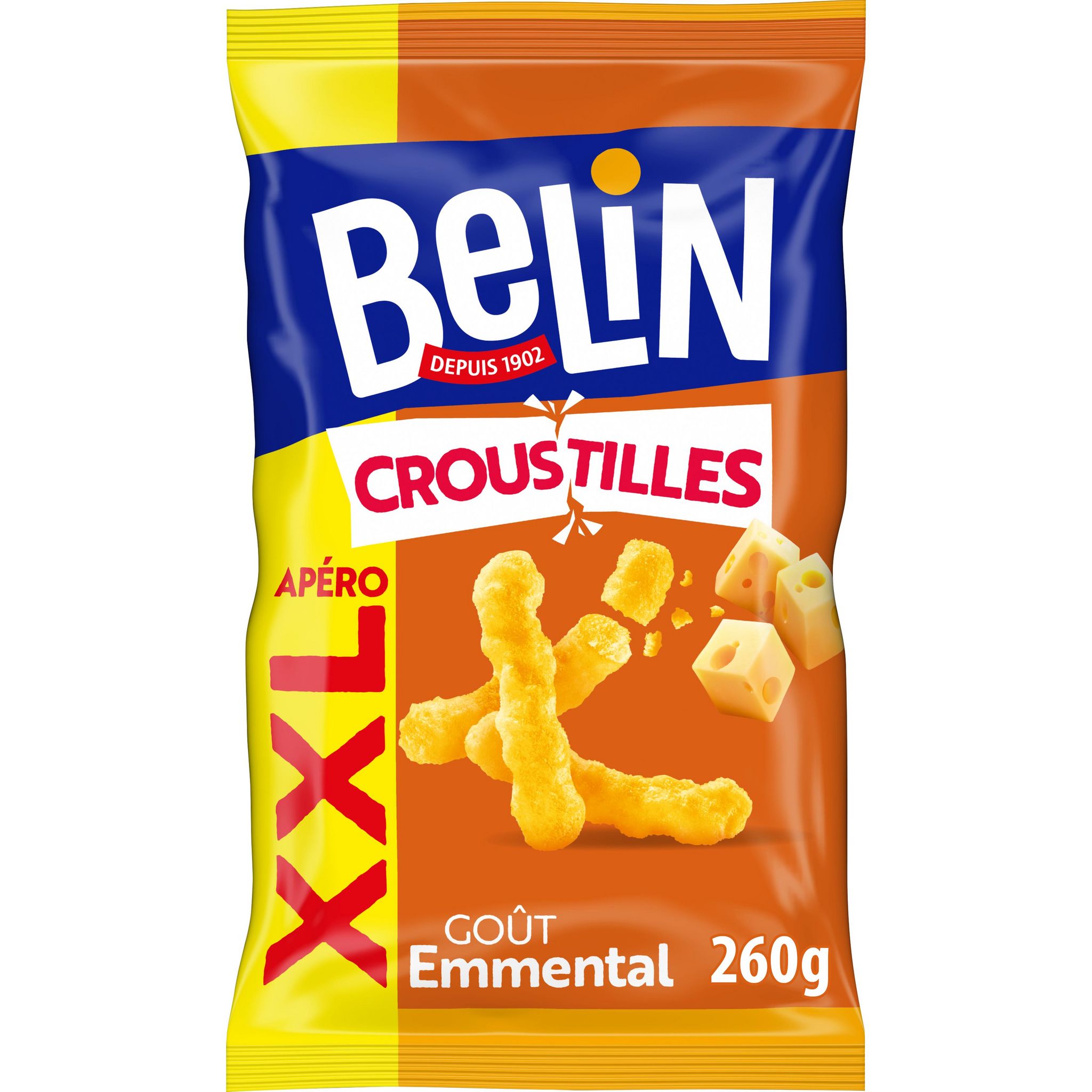 BELIN Biscuits salés croustilles à l'emmental Maxi format 260g