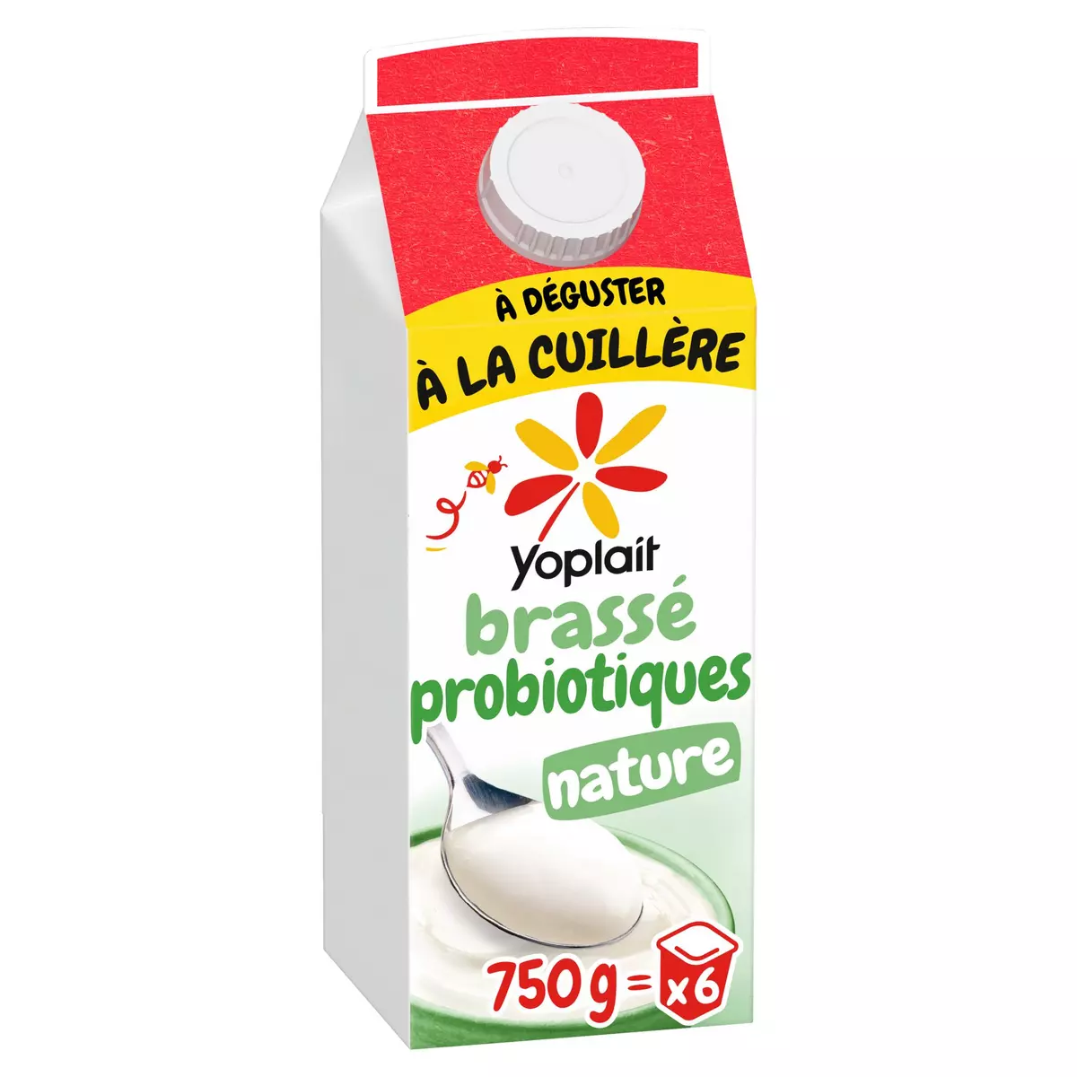 YOPLAIT Yaourt en brique probiotiques nature 750g