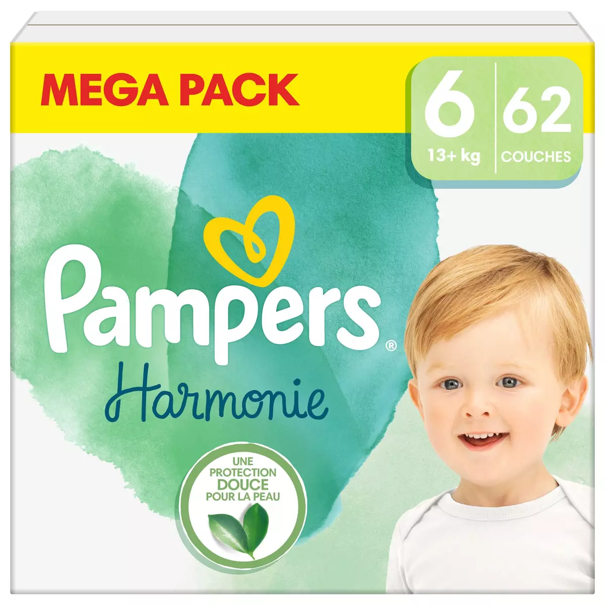 PAMPERS Harmonie Couches taille 6 (+13kg) 62 couches