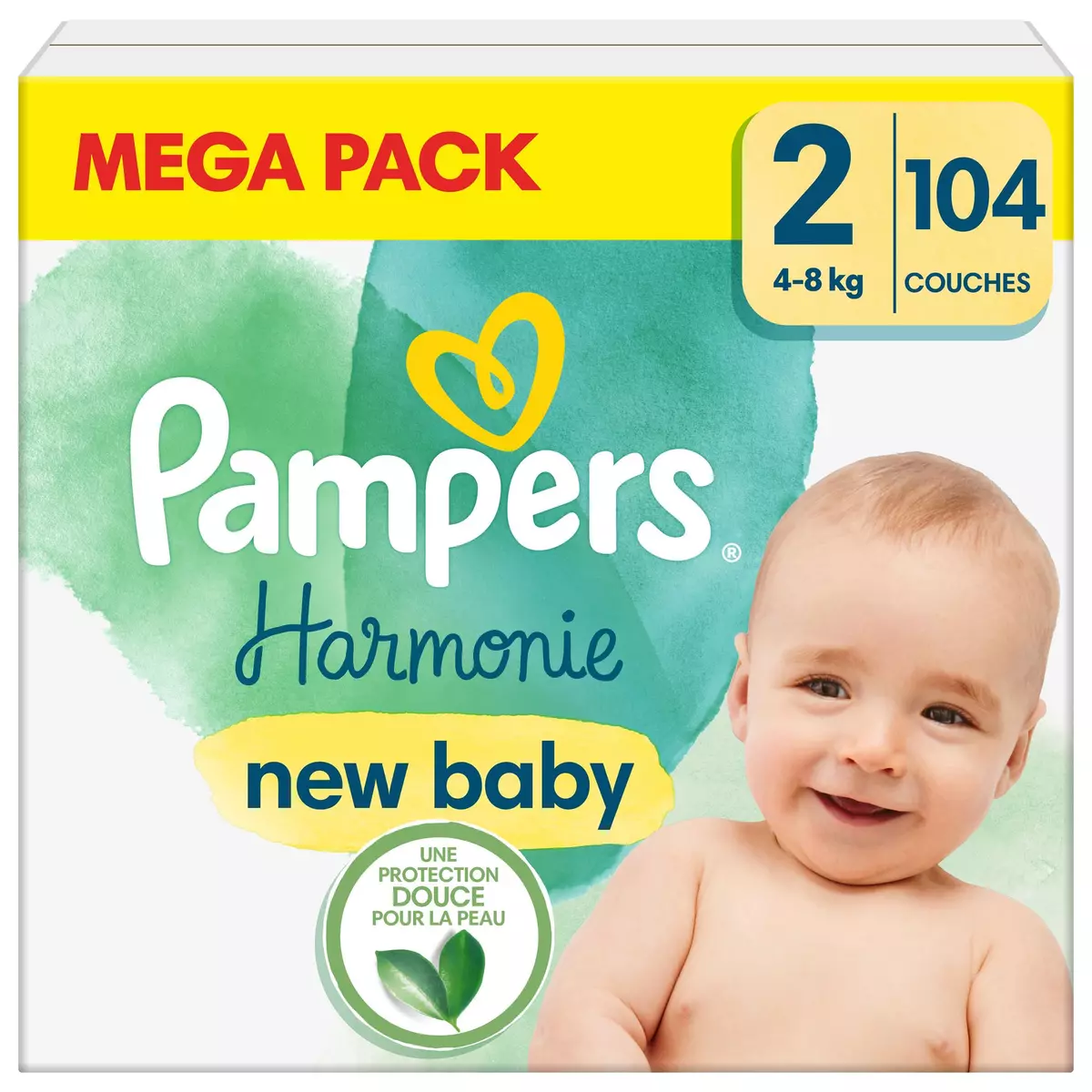 PAMPERS Harmonie new baby couches taille 2 (4-8kg) 104 couches