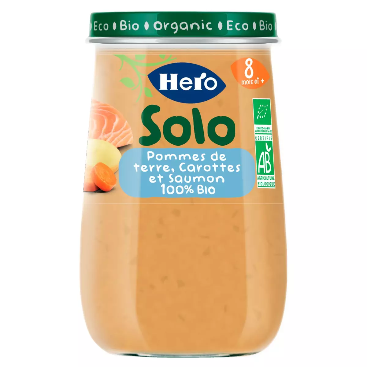HERO Solo Petit pot pommes de terre carottes et saumon bio dès 8 mois 190g