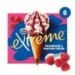 EXTREME Extrême cône glacé framboise et parfum crème 6 pièces 417g
