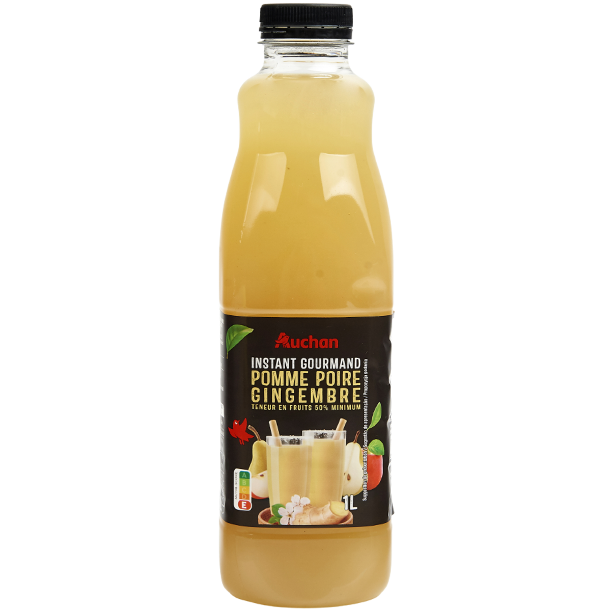 AUCHAN Instant gourmand Pur jus pomme poire gingembre 1l