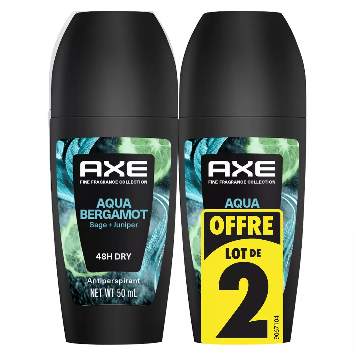 AXE Déodorant roll on aqua bergamot 2x50ml