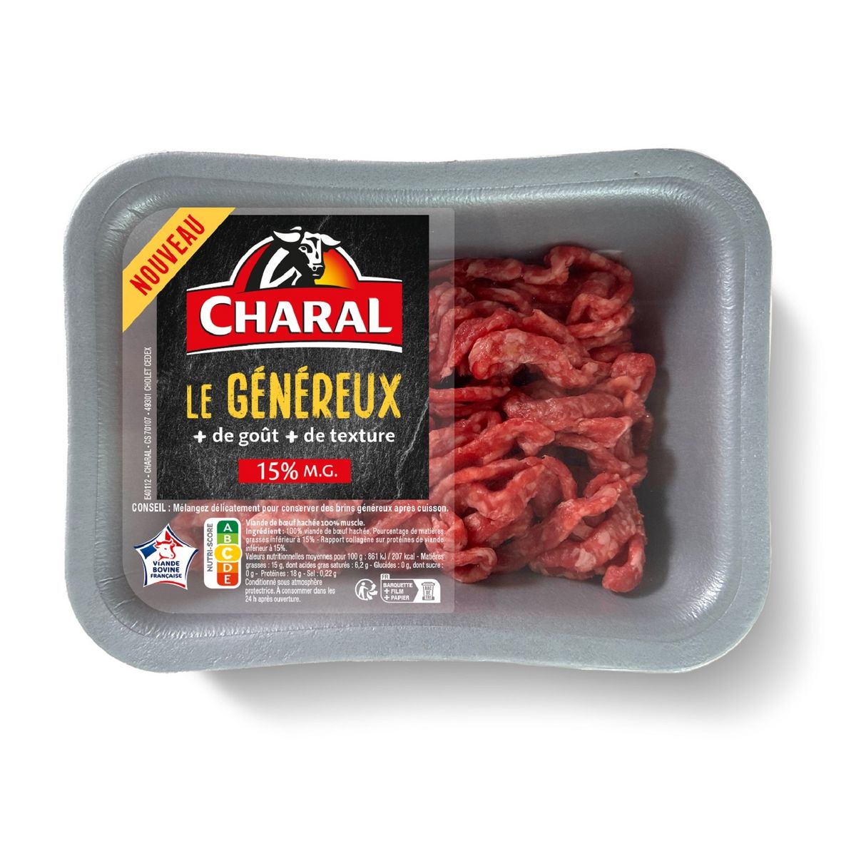 CHARAL Le Généreux 15% MG 325g