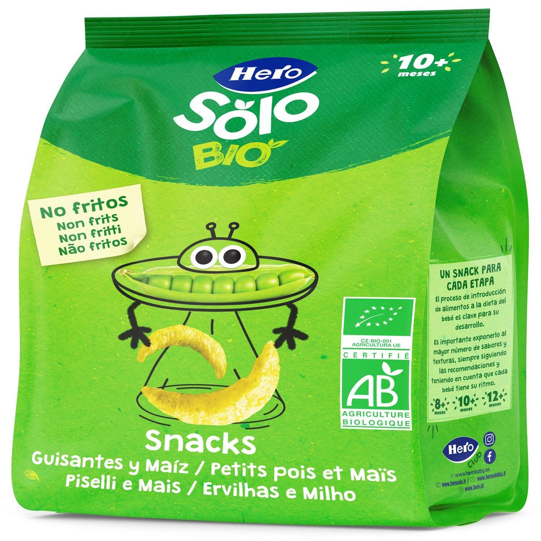 HERO Snack petit pois et maîs dès 10 mois 40g