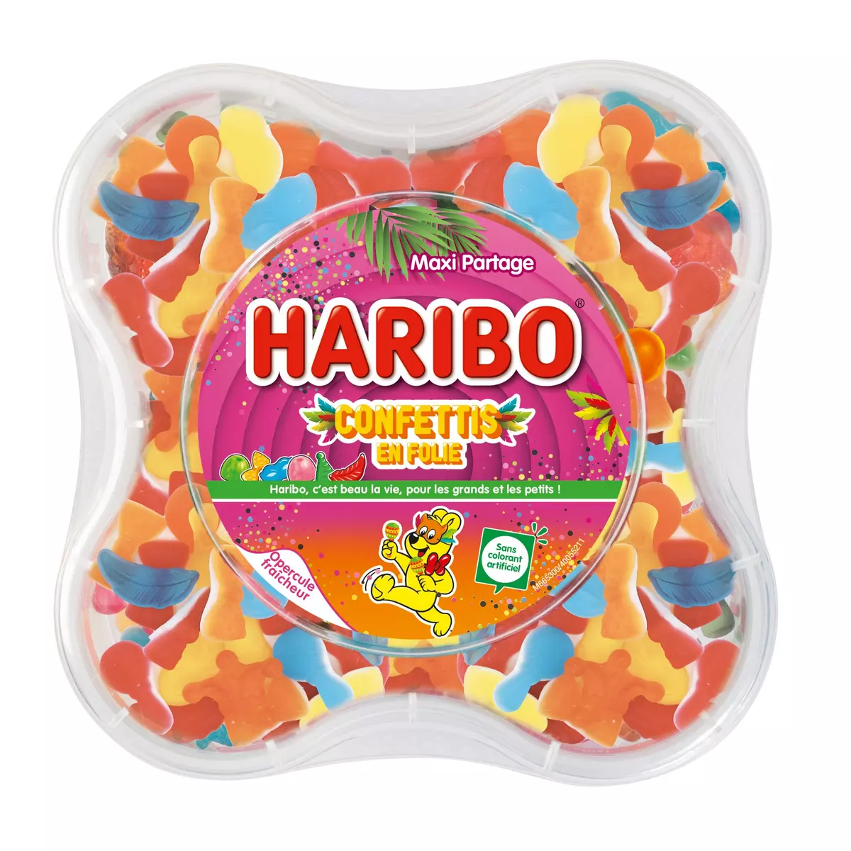 HARIBO Assortiment de bonbons gélifiés confettis en folie 600g