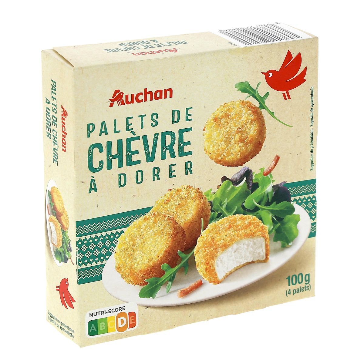 AUCHAN Palets de chèvre à dorer 4 pièces 100g