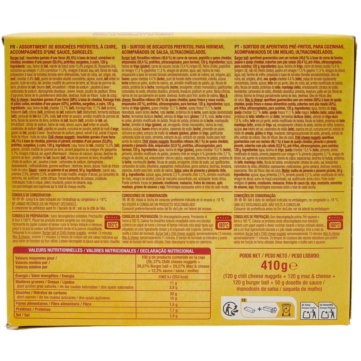 AUCHAN Apéro box assortiment de bouchées préfrites 410g