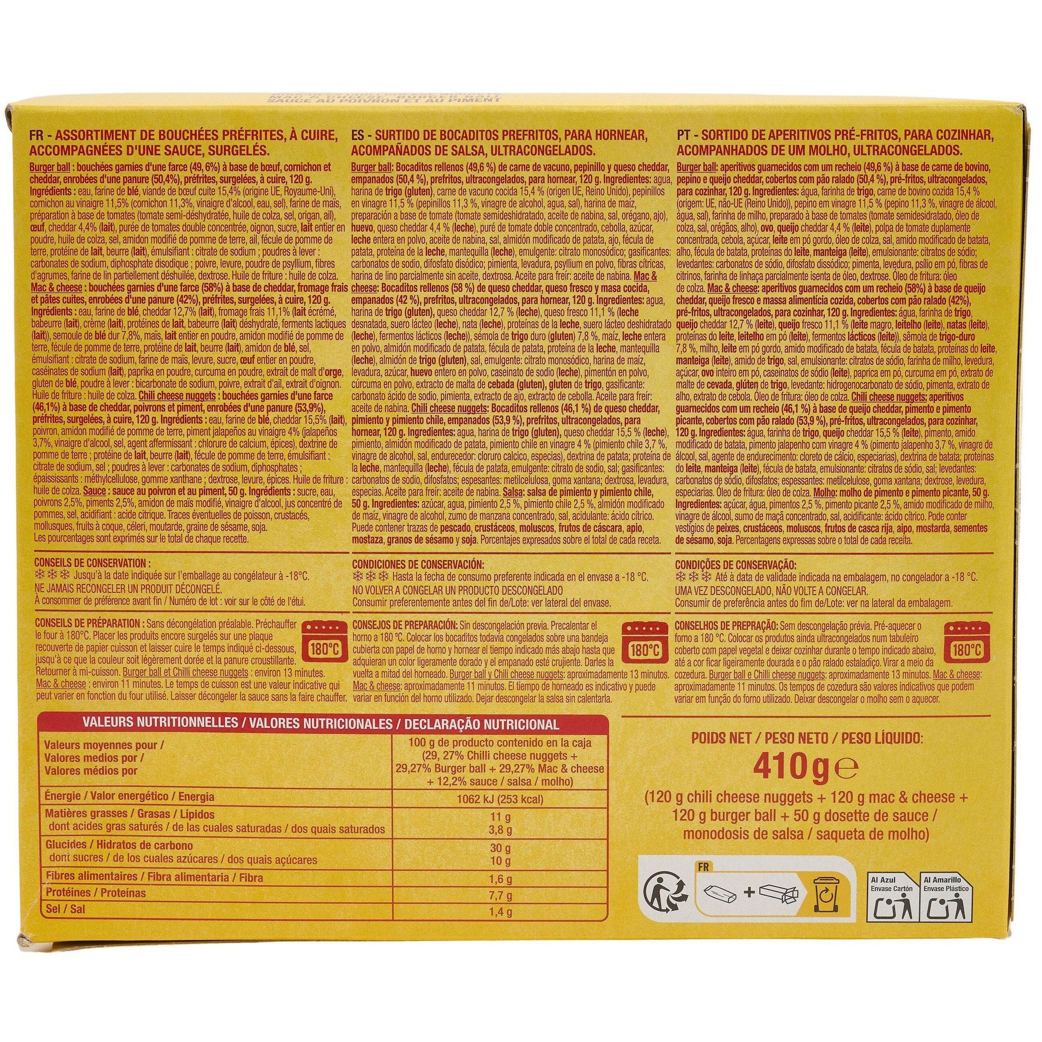 Voir la diapositive 2 : AUCHAN Apéro box assortiment de bouchées préfrites 410g