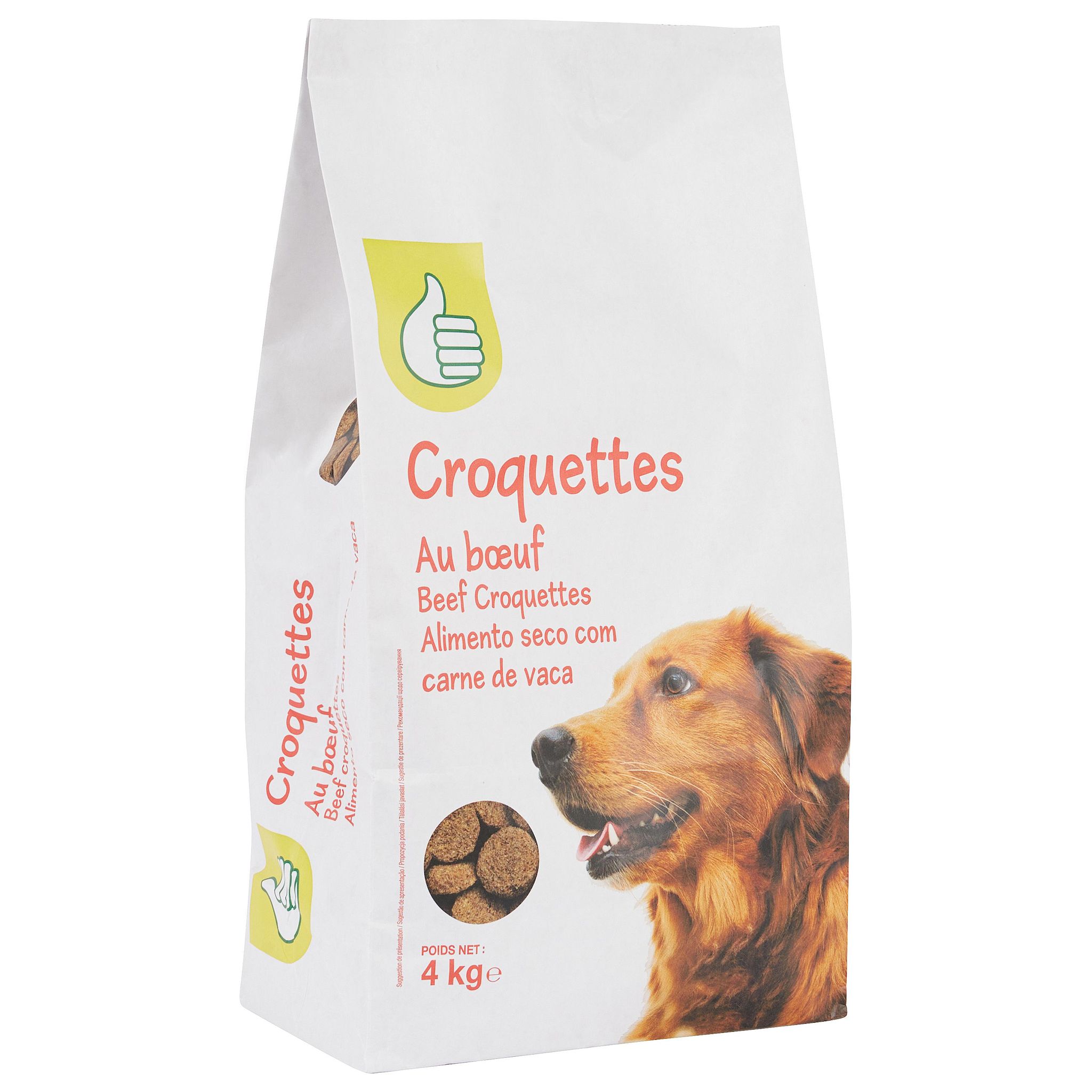 Voir la diapositive 3 : POUCE Croquettes au boeuf pour chien 4kg