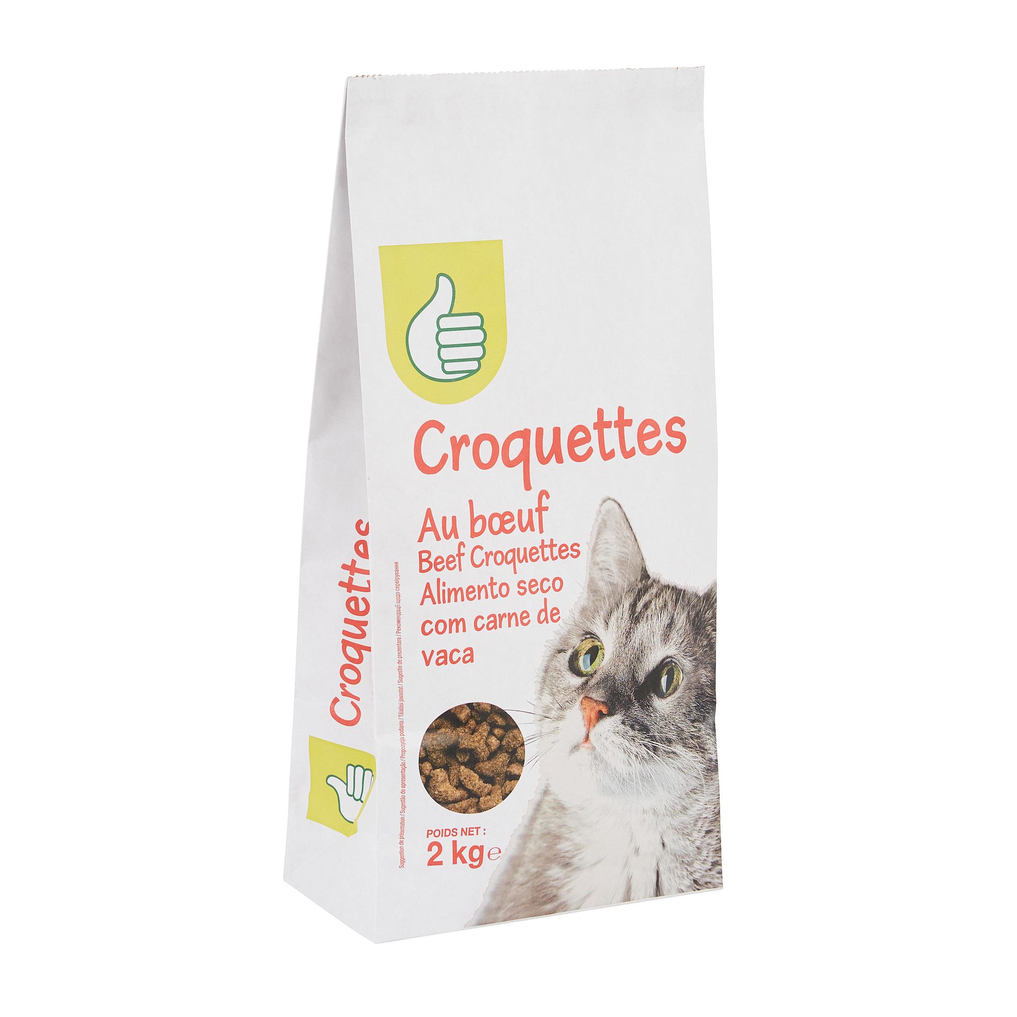 Voir la diapositive 3 : POUCE Croquettes au boeuf pour chat 2kg