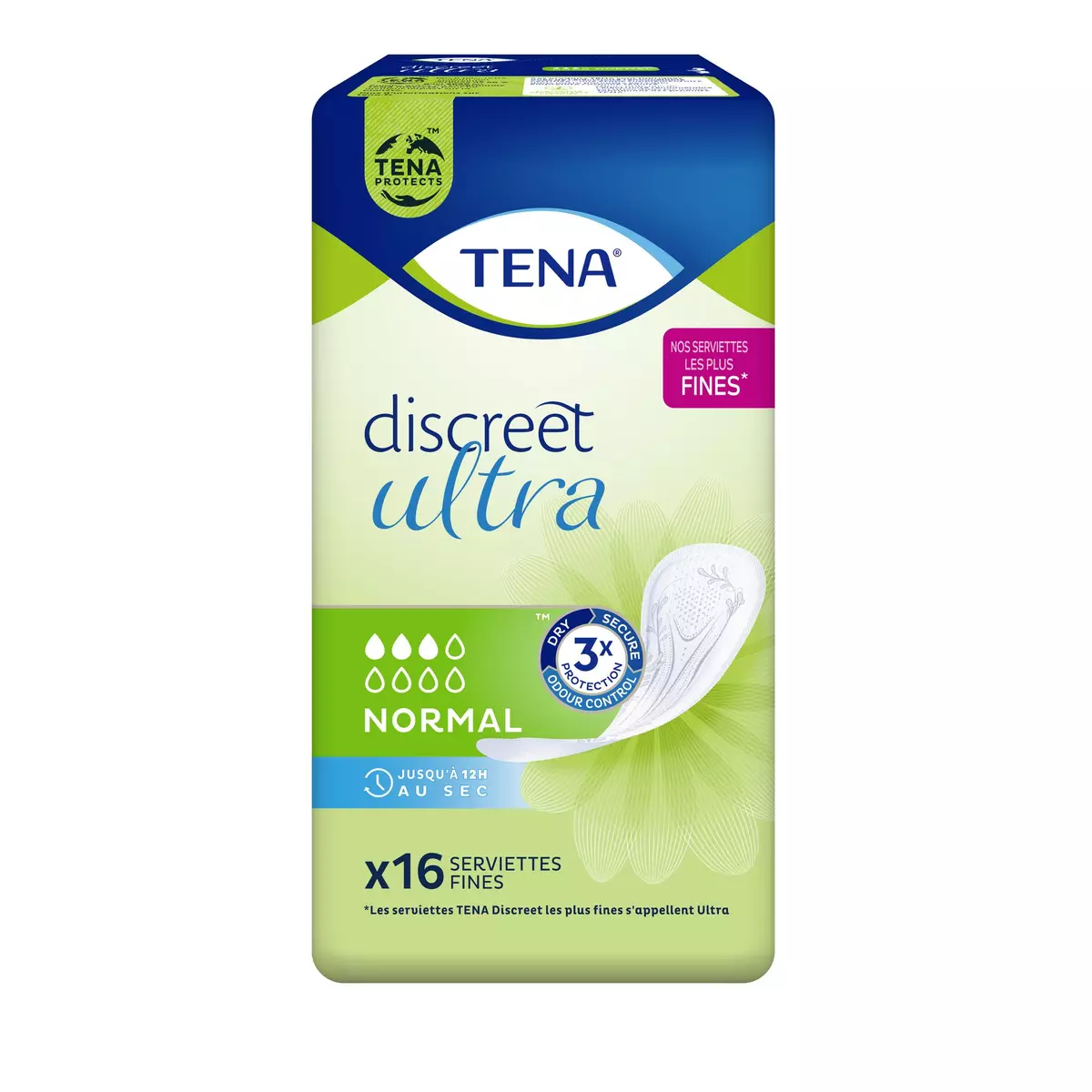 TENA Discreet ultra serviettes hygiéniques normal 16 serviettes
